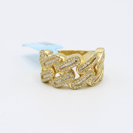 14K VS \ Baguette Diamond Cuban Men's Ring š