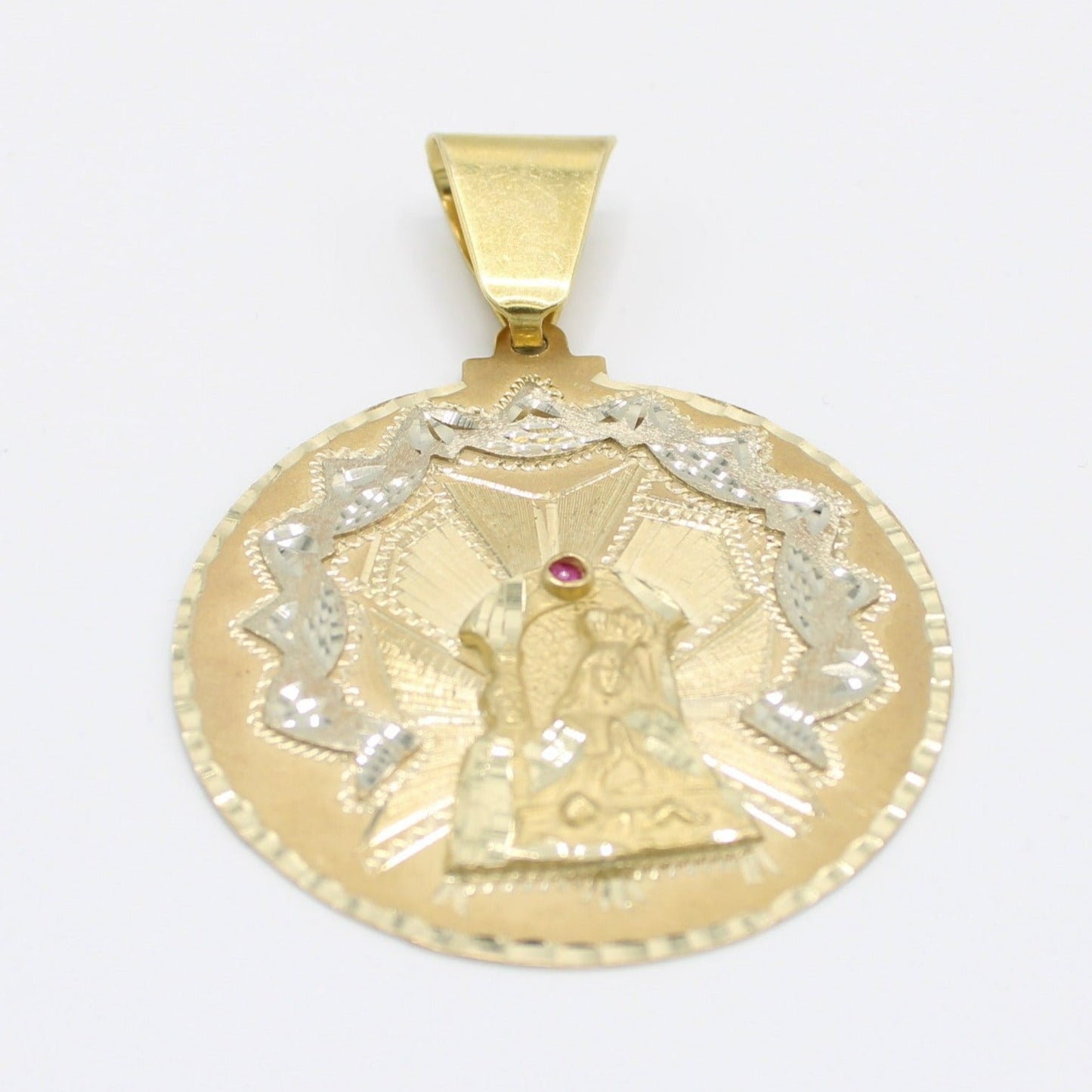 14K Virgen De La Altagracia Pendant Yellow Gold