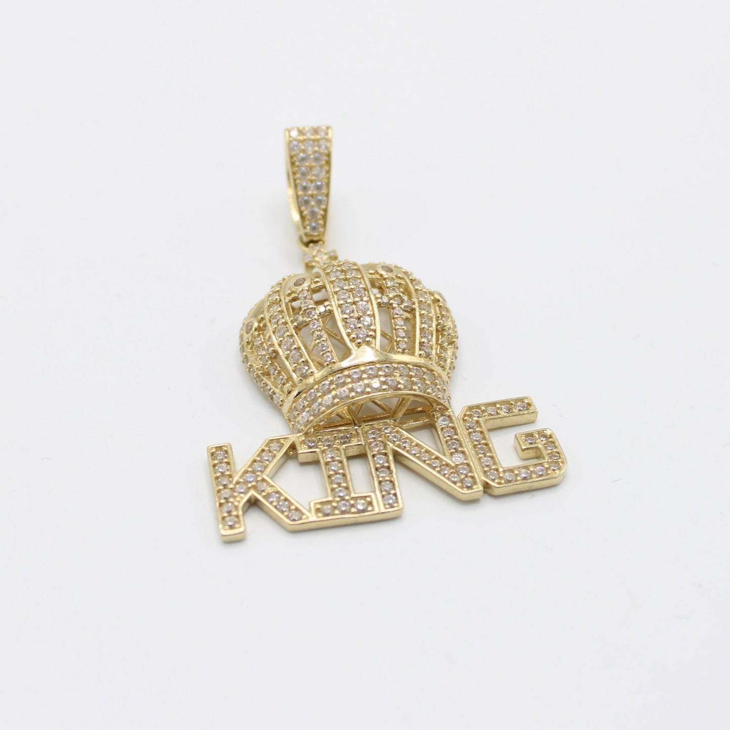 14K King Crown Cz Pendant Yellow Gold