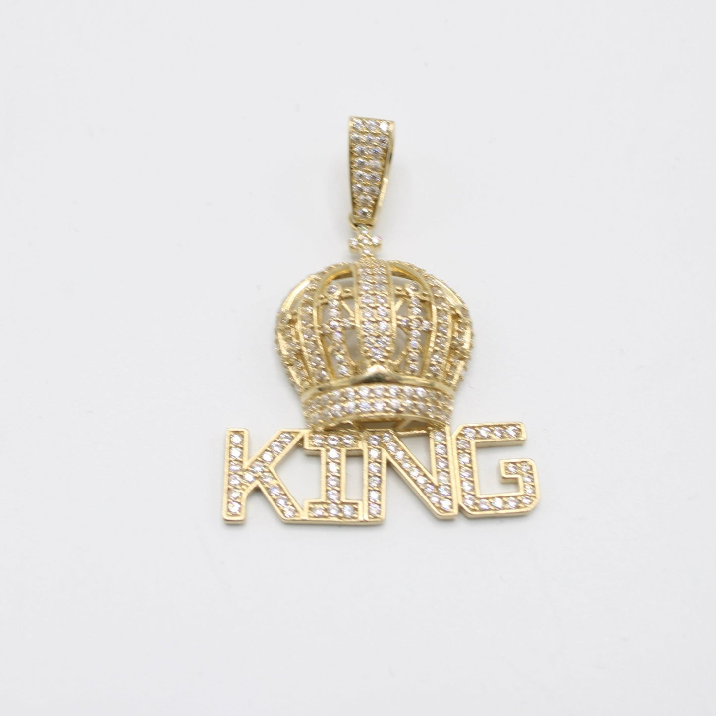 14K King Crown Cz Pendant Yellow Gold