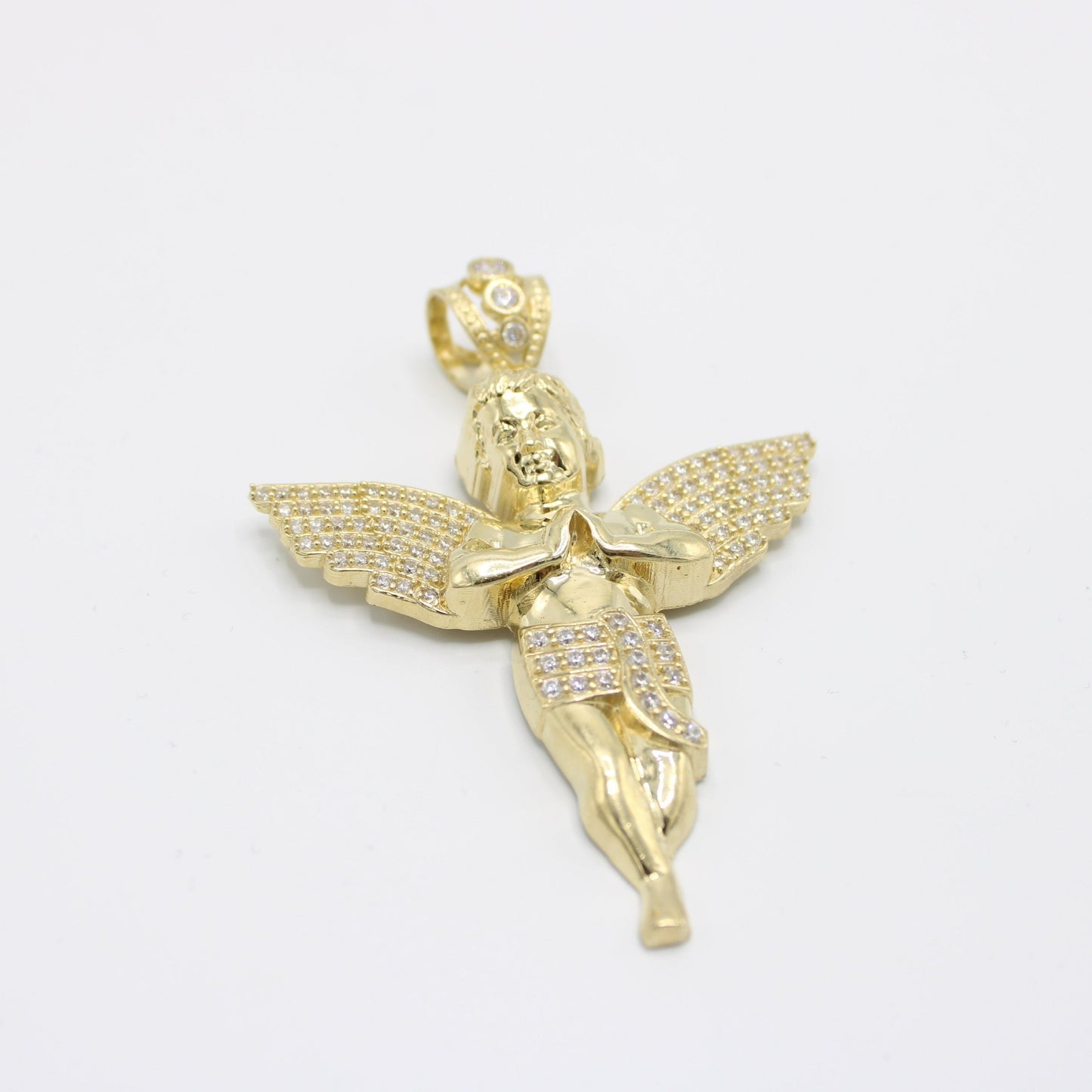 14K Jumbo Angel Cz Stones Pendant