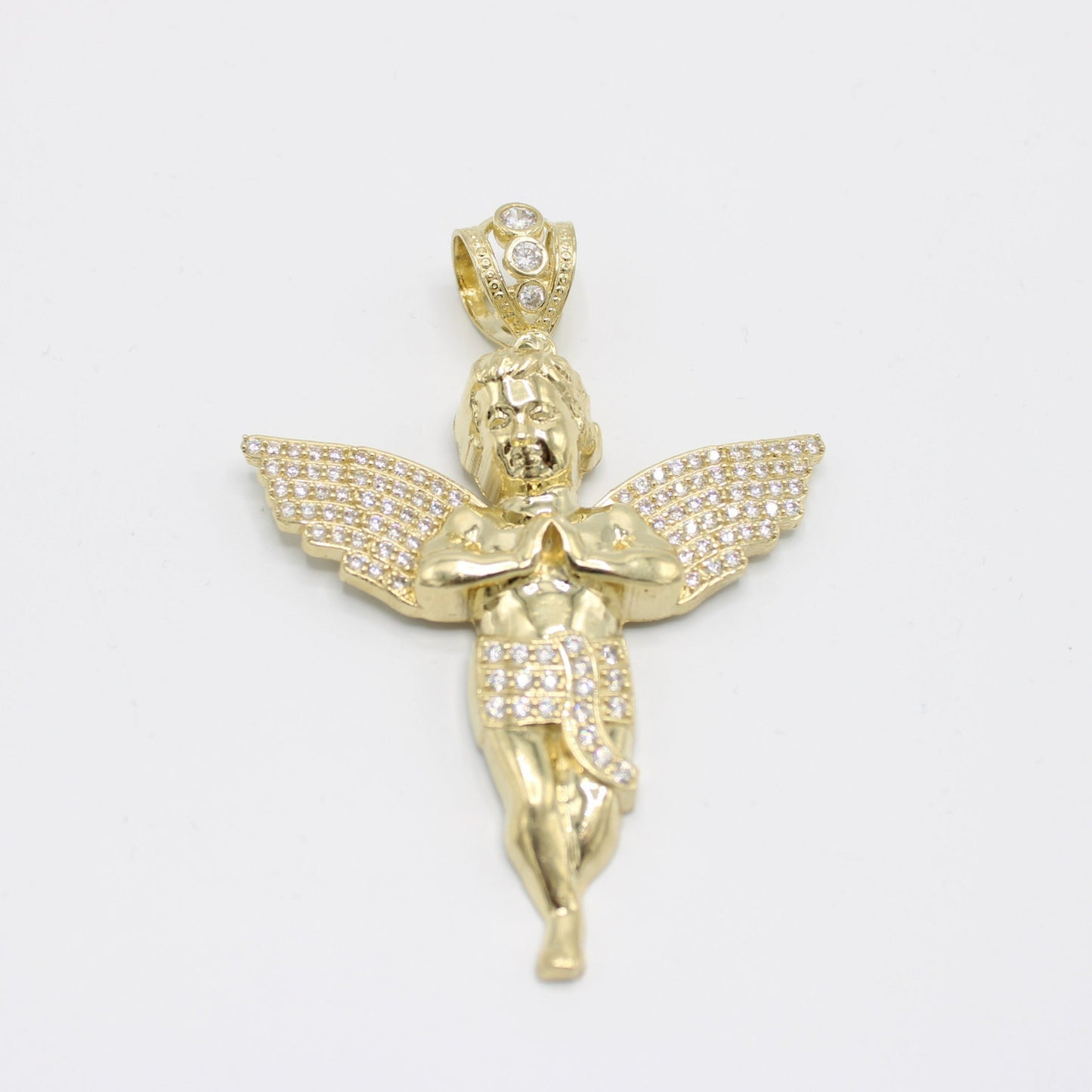 14K Jumbo Angel Cz Stones Pendant