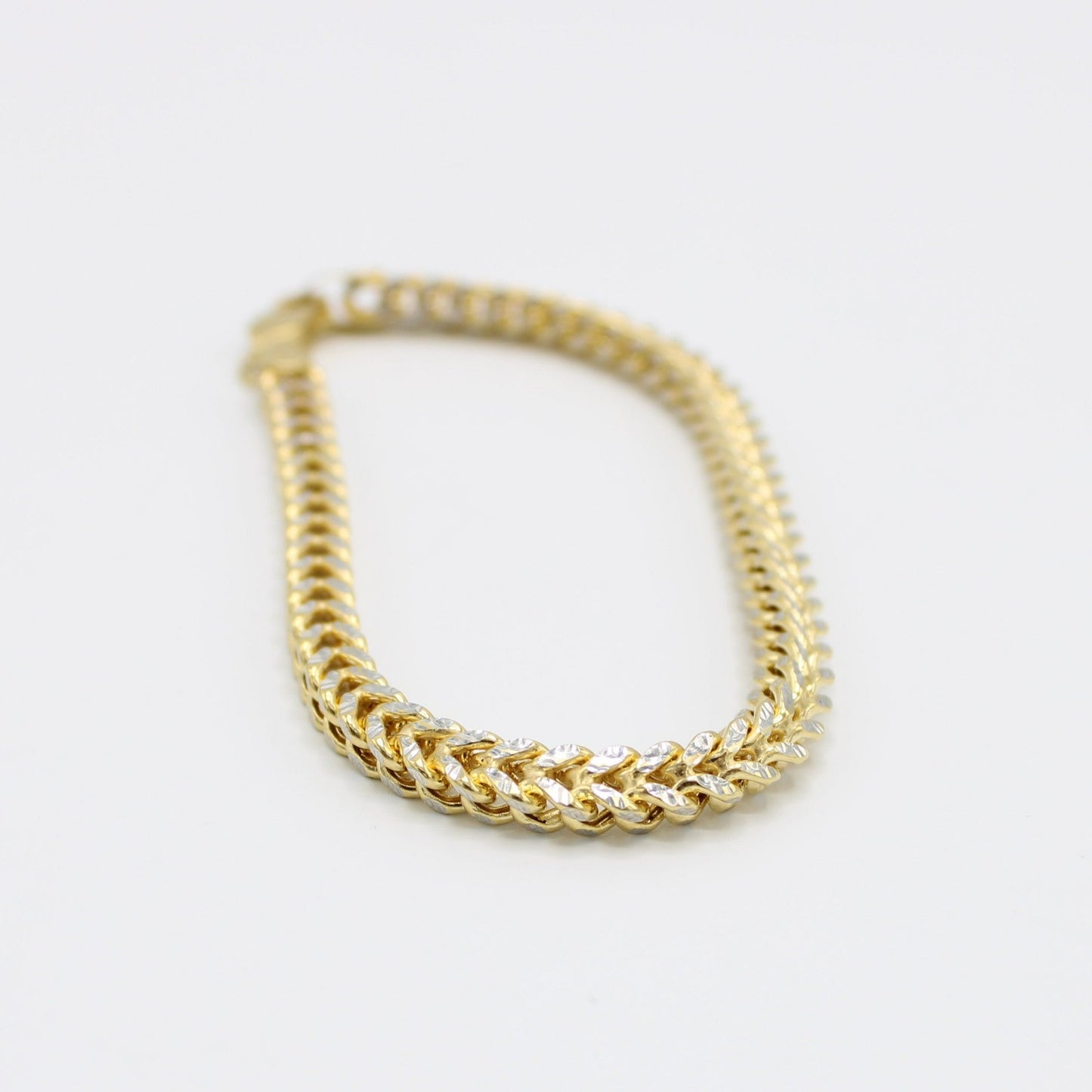 14K Franco Bracelet two Tones Yellow Gold