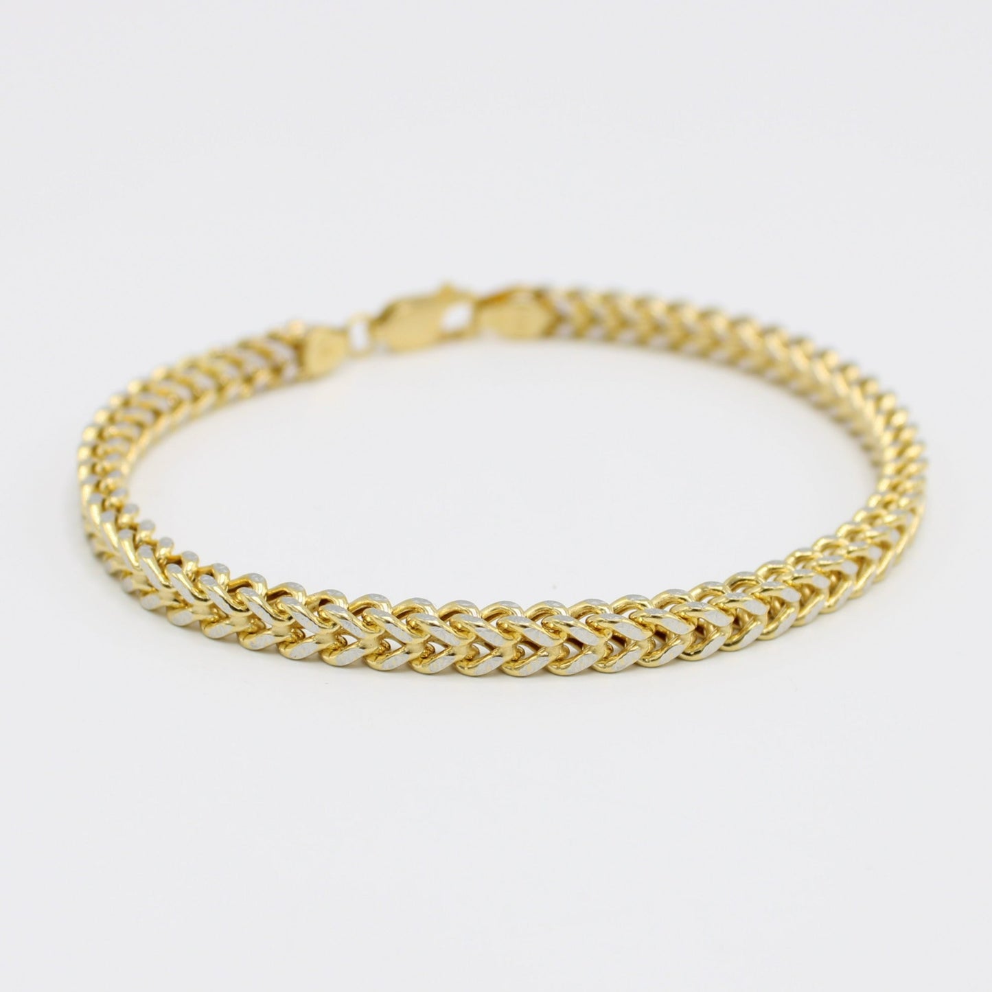 14K Franco Bracelet two Tones Yellow Gold