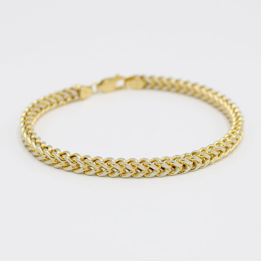 14K Franco Bracelet two Tones Yellow Gold