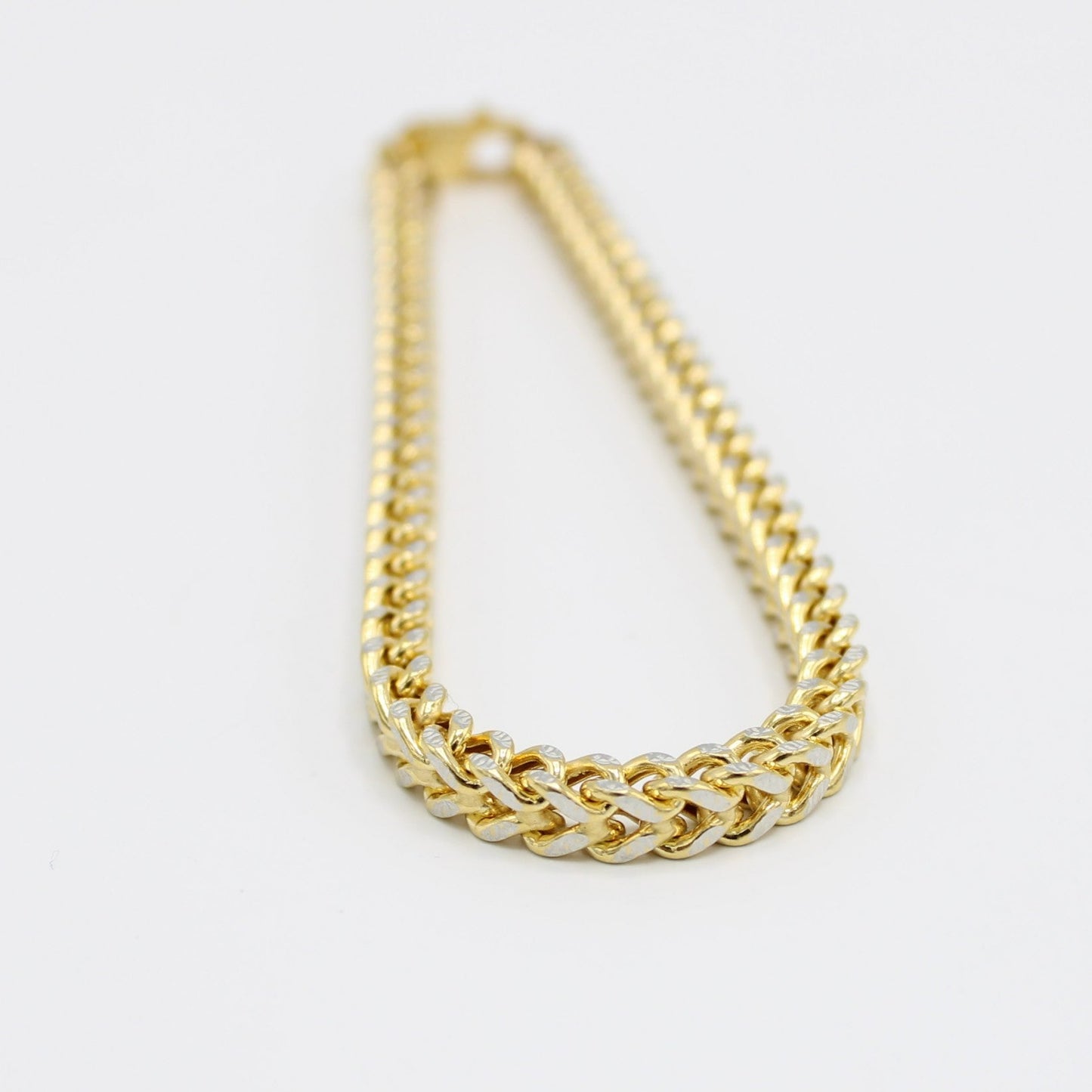 14K Franco Bracelet two Tones Yellow Gold