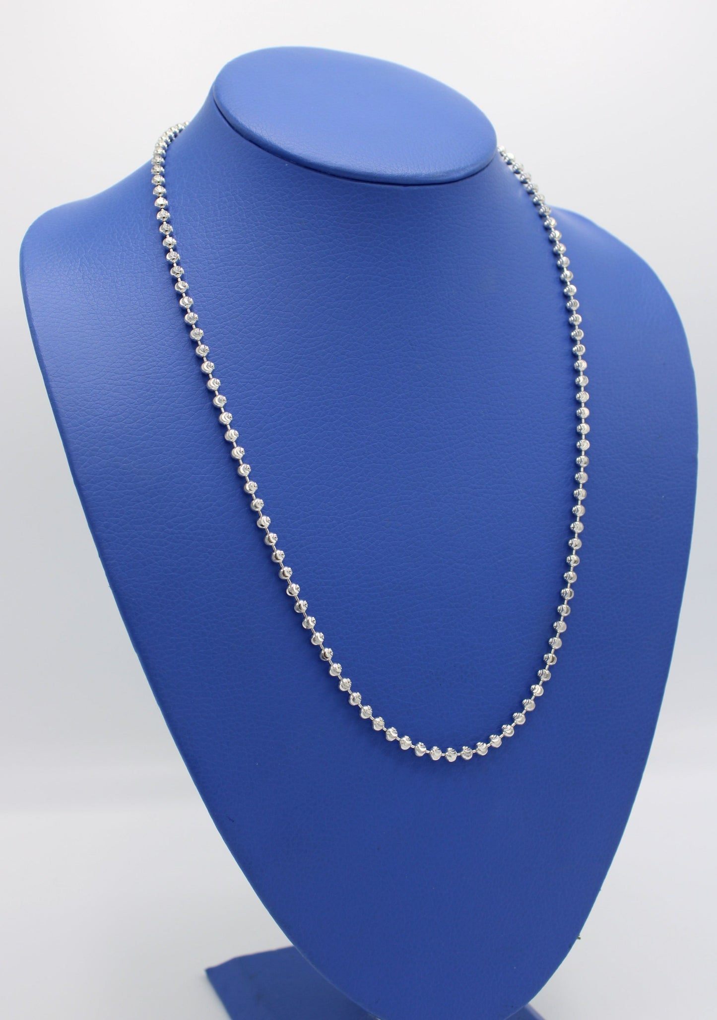 14K Moon Cut Chain Whtie Gold