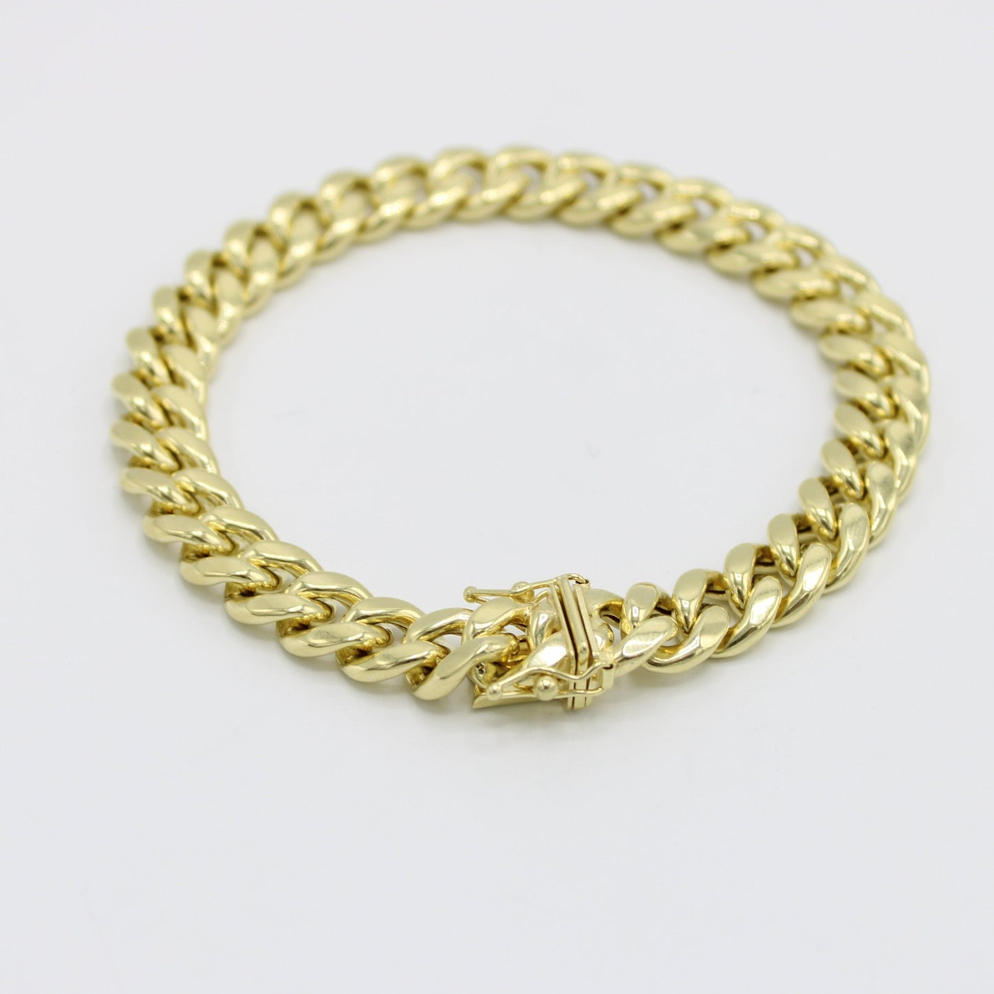 14K Semi-Solid Miami Cuban Bracelet \\ 9.4 mm \\