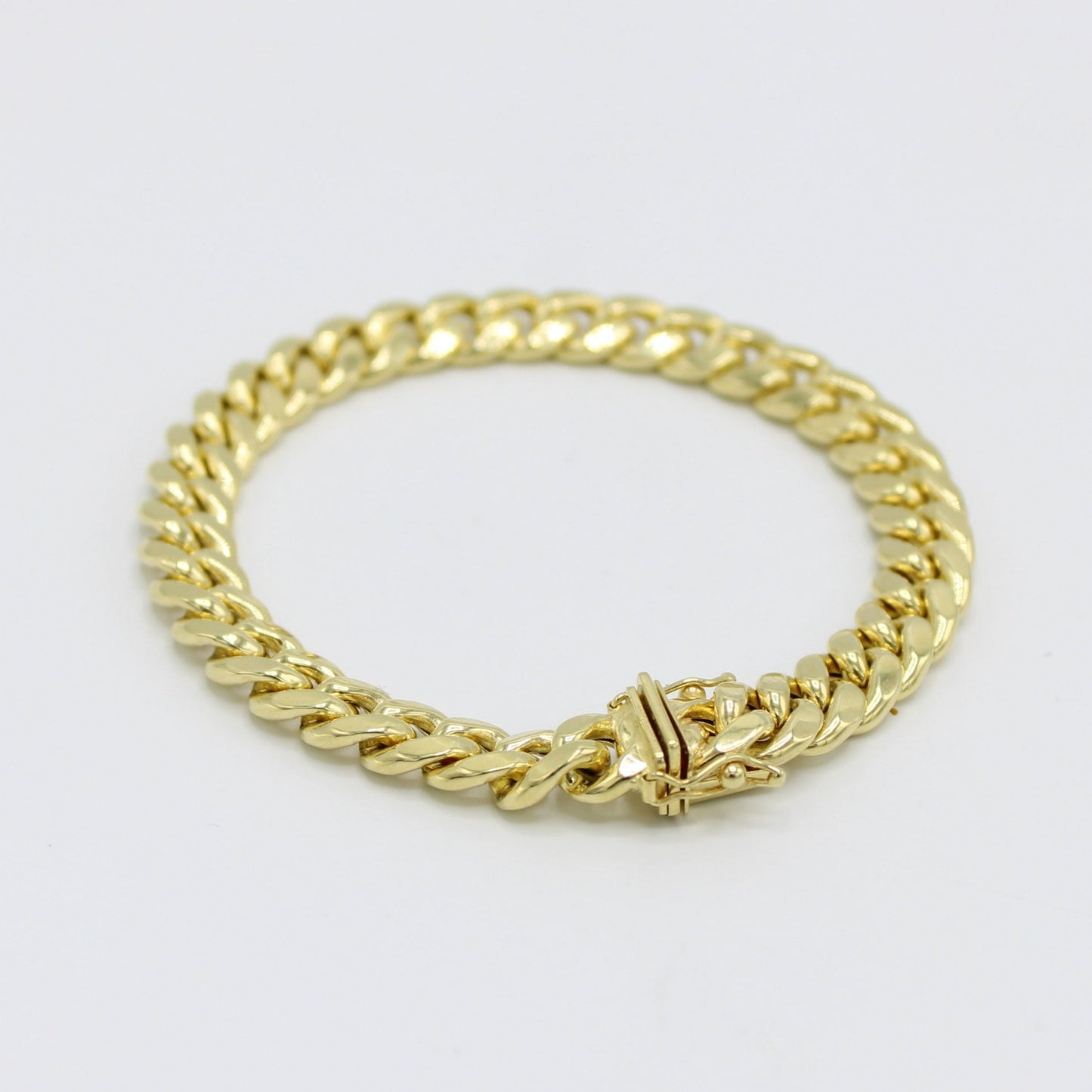 14K Semi-Solid Miami Cuban Bracelet \\ 8.4 mm \\