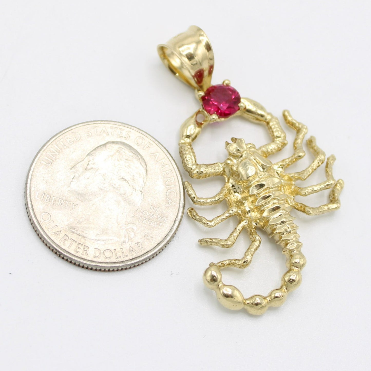 14k Scorpion Cz Pendant Yellow Gold