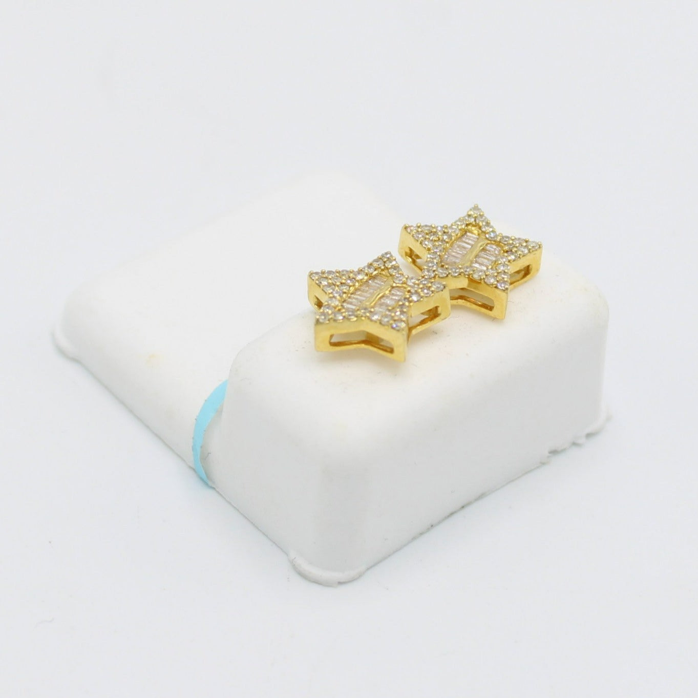 14K đStarđ VS/Baguette Diamond Earrings Rose Gold