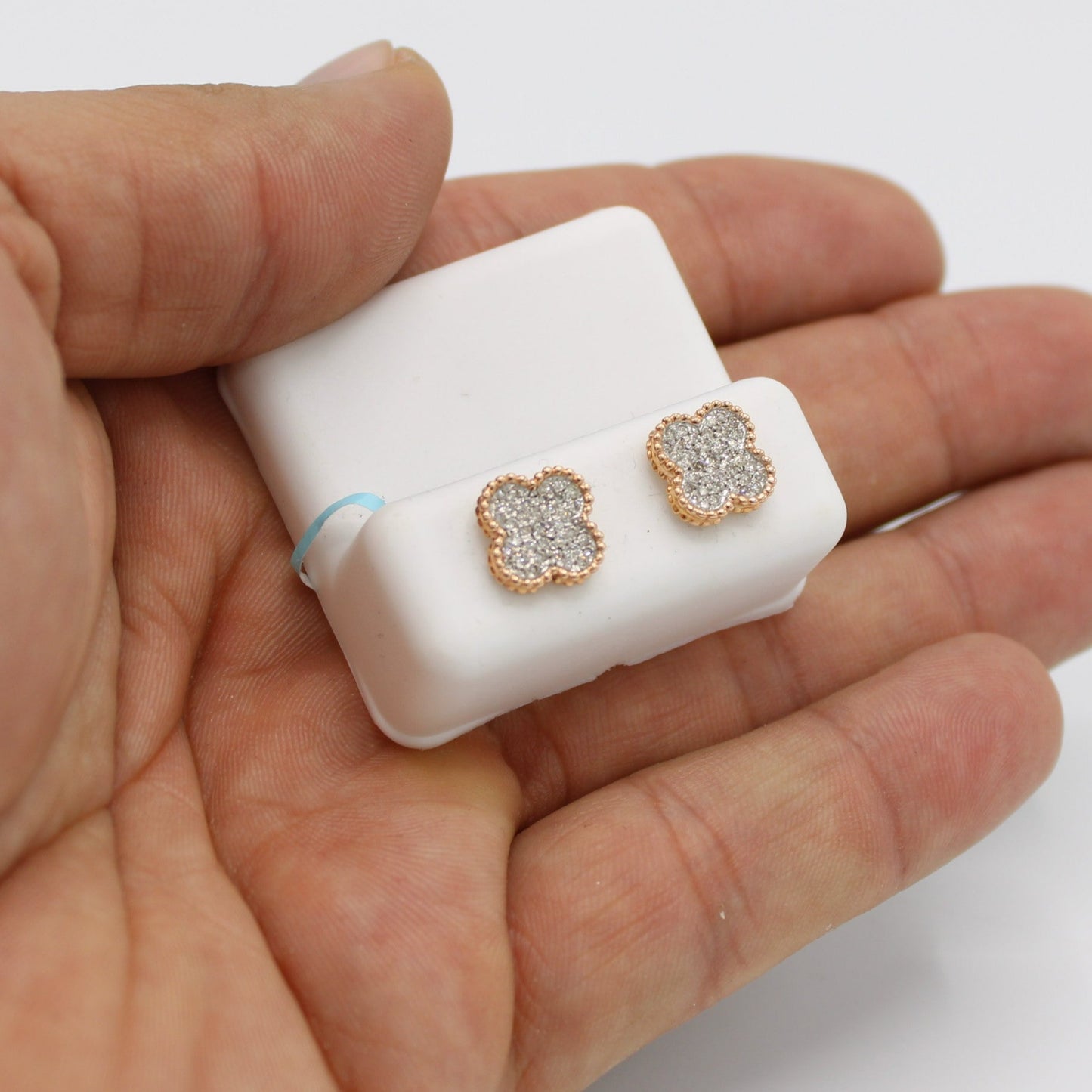 14K VS Diamond Earrings Rose Gold