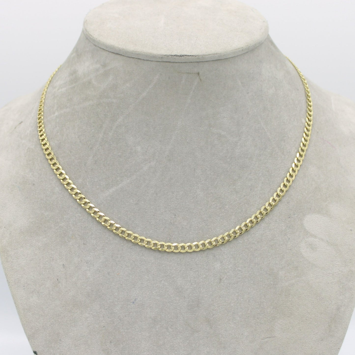 14K Solid Flat Cuban Chain Yellow Gold ( 4.5 mm\ 20 " )