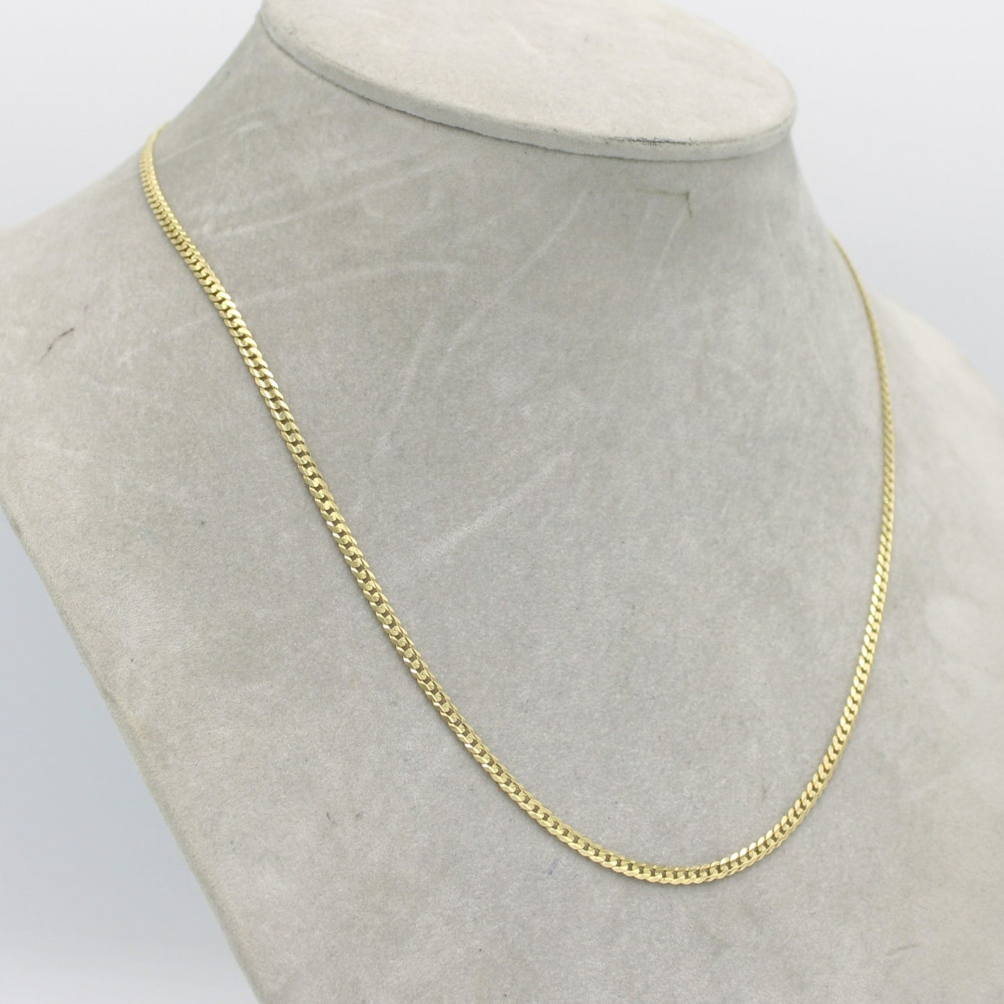 14K Solid Flat Cuban Chain Yellow Gold ( 3.1 mm\ 22 " )