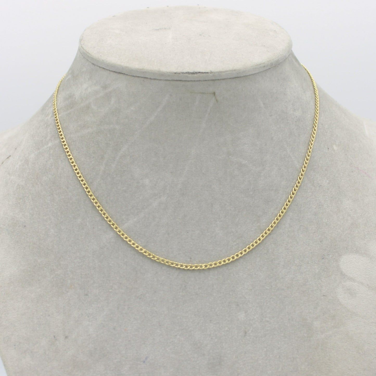 14K Semi-Solid Flat Cuban Chain Yellow Gold ( 2.3 mm\ 18 " )
