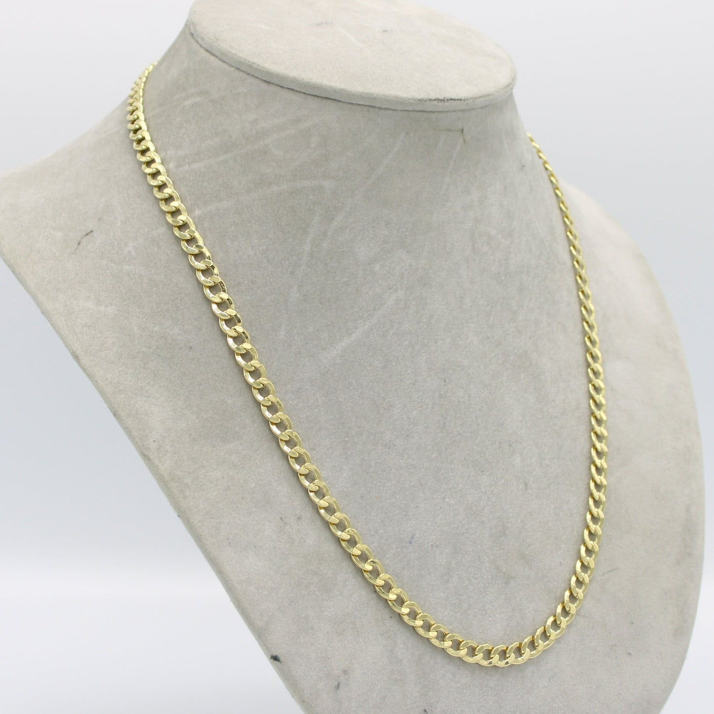 14K Semi-Solid Flat Cuban Chain Yellow Gold ( 6.4 mm\ 24 " )