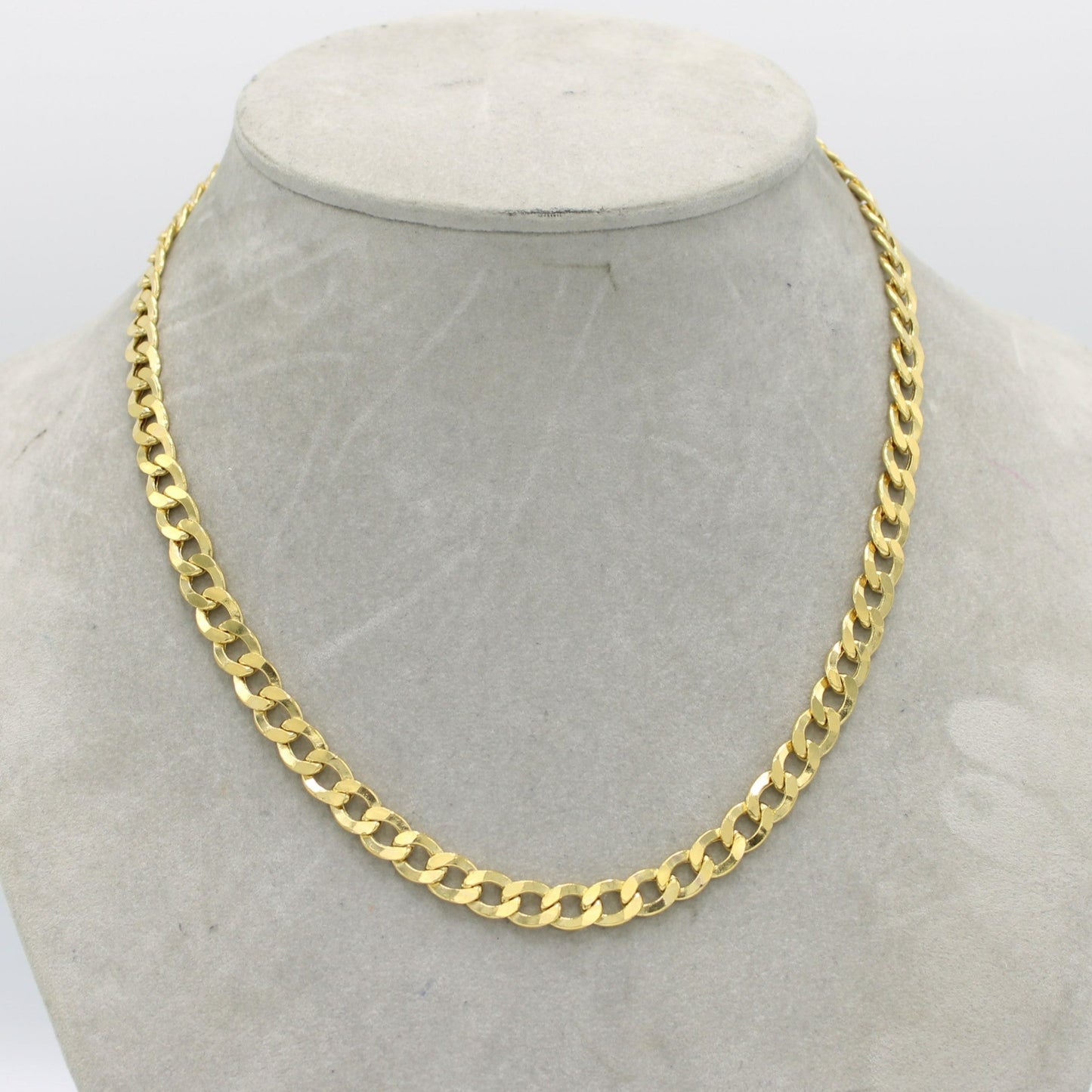 14K Semi-Solid Flat Cuban Chain Yellow Gold ( 7.8 mm\ 20 " )