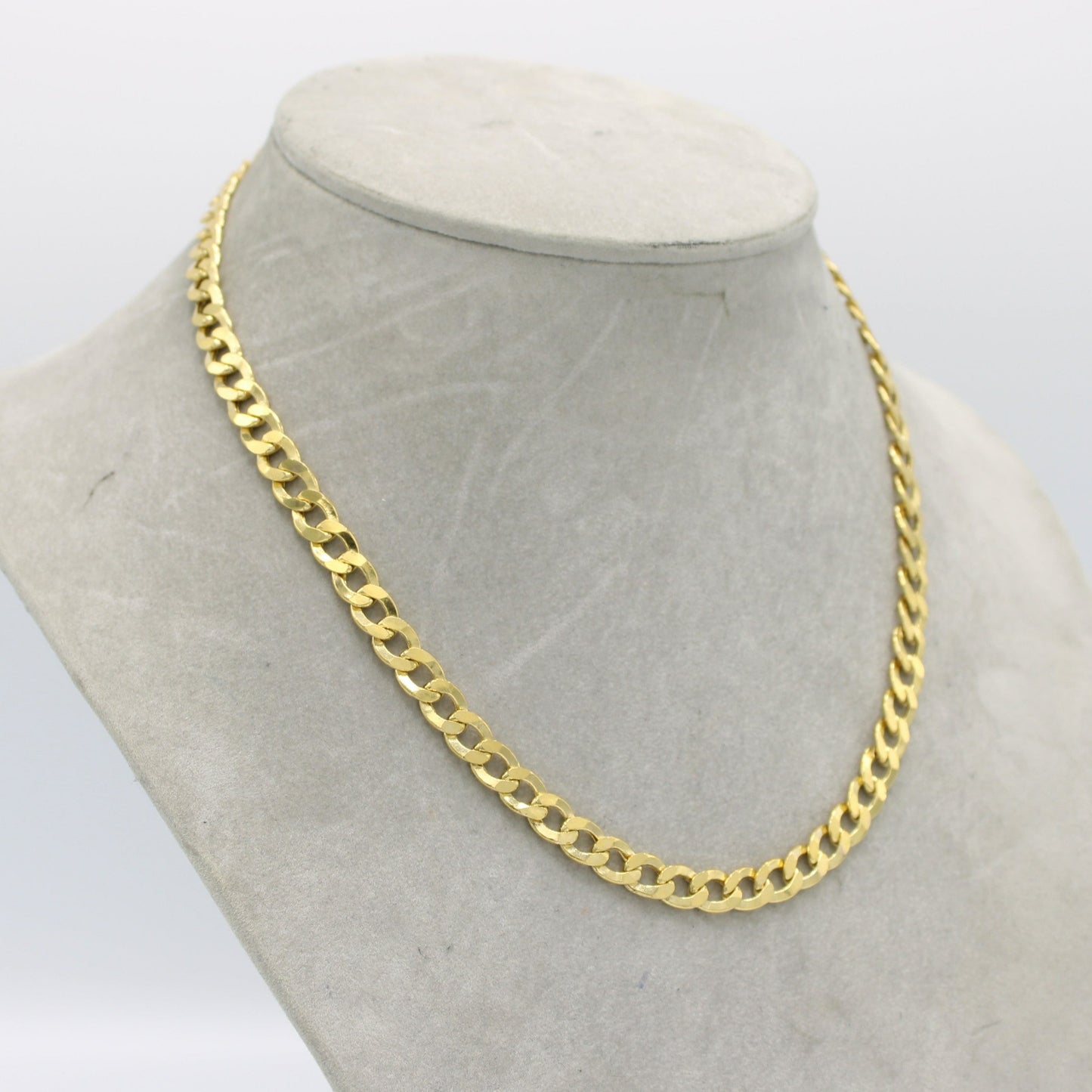14K Semi-Solid Flat Cuban Chain Yellow Gold ( 7.8 mm\ 20 " )