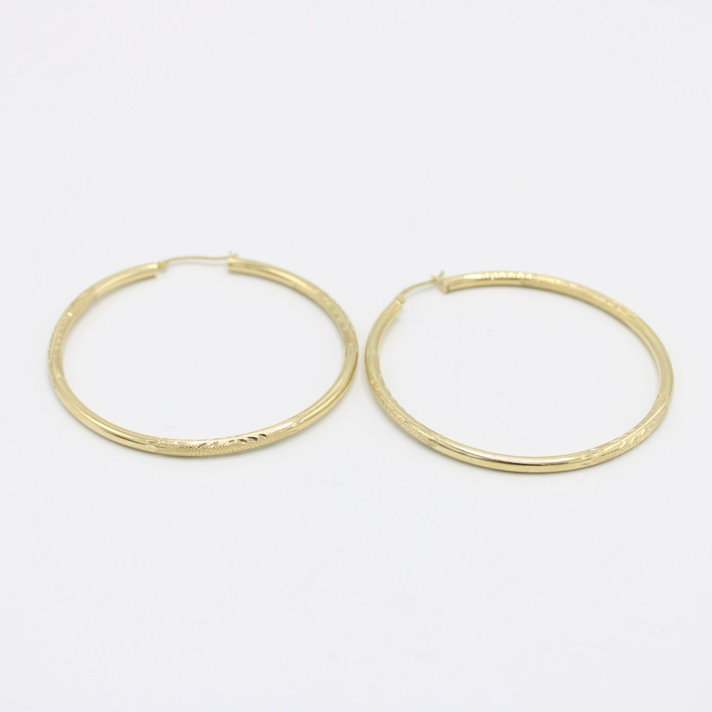 14K Fancy Women's Hoops Yellow Gold