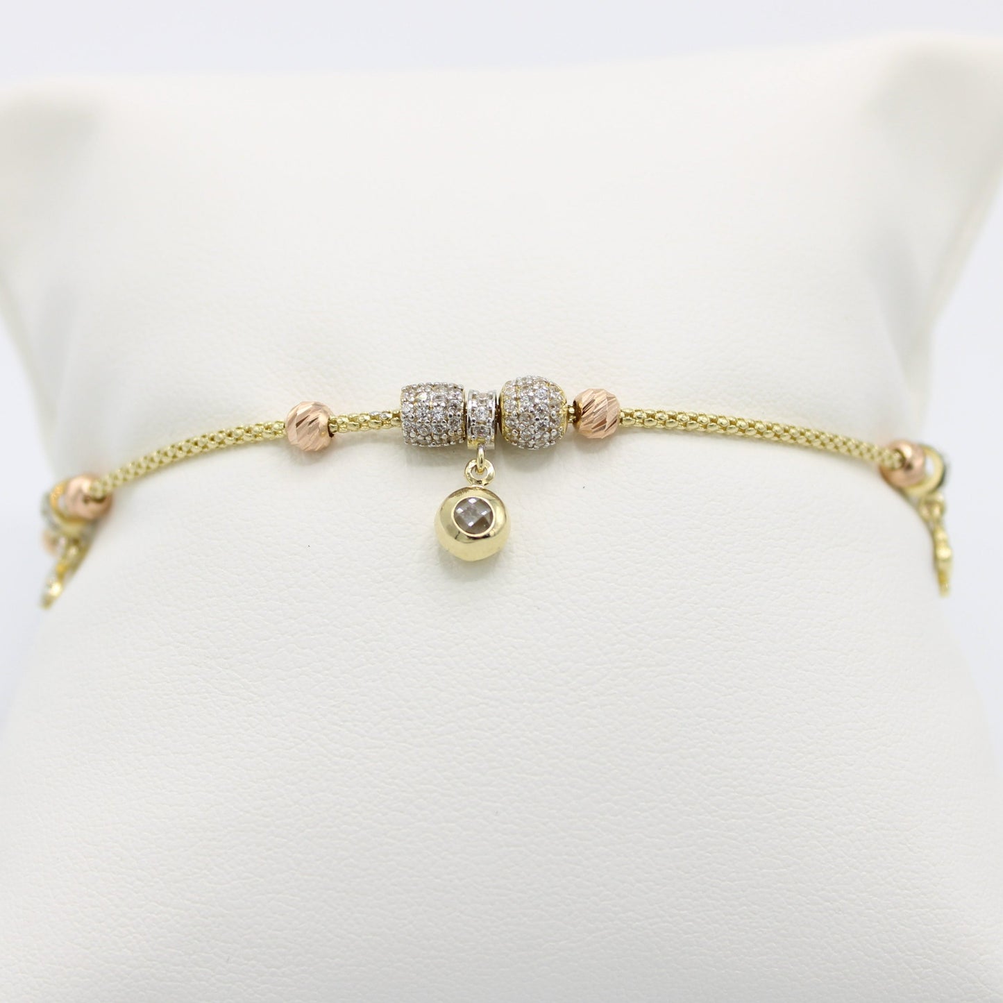 14K Bangle with Charms Yellow Gold