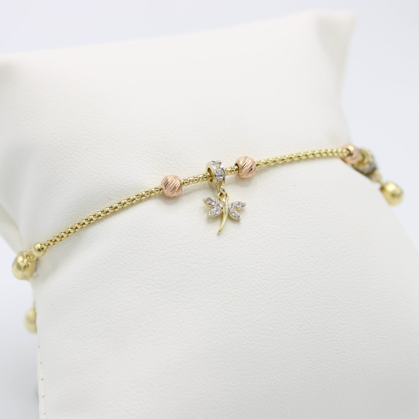 14K Bangle with Charms Yellow Gold