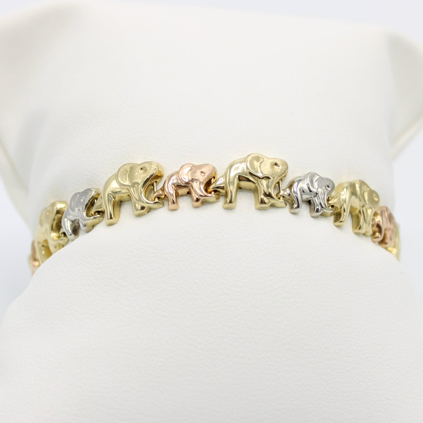 14K Elephan Bangle (Yellow-Rose-White) Gold