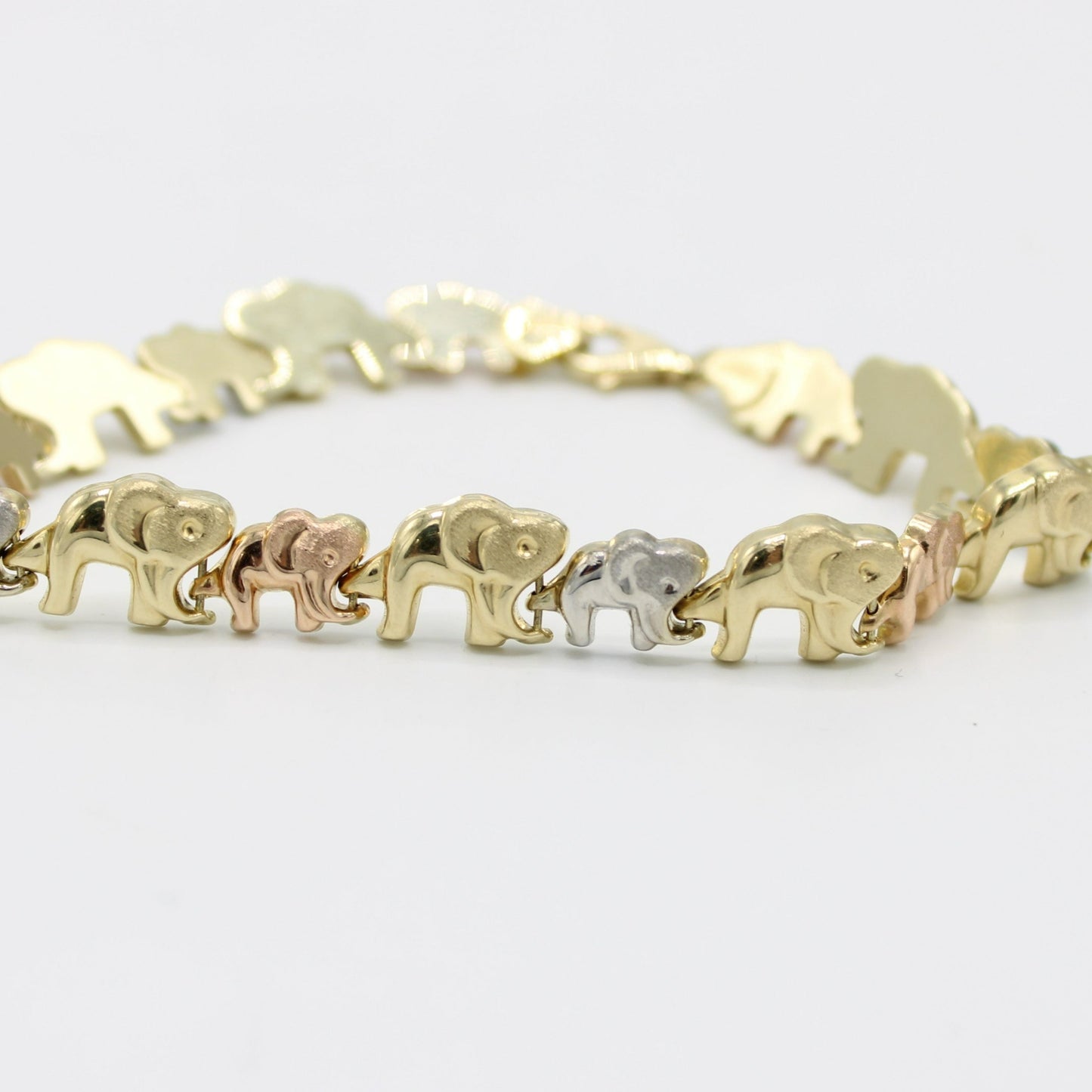 14K Elephan Bangle (Yellow-Rose-White) Gold