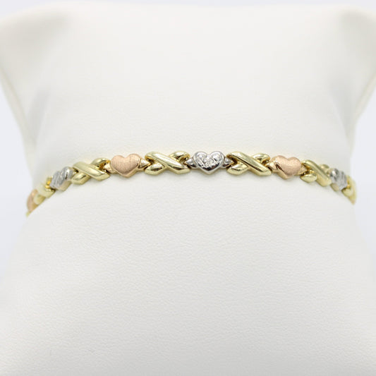 14K Bangle (Yellow-Rose-White) Gold