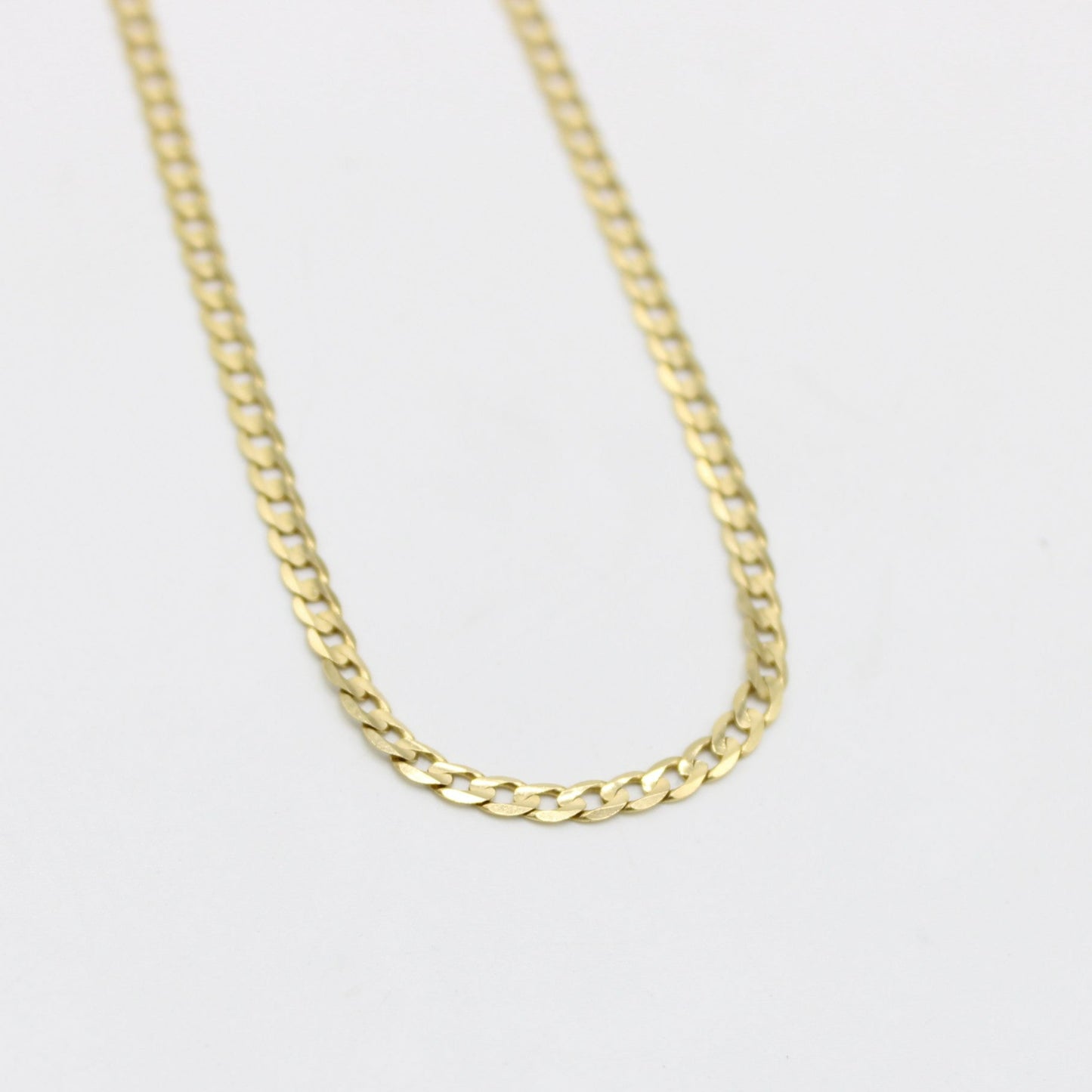 14k Solid Flat Cuban Chain Yellow Gold