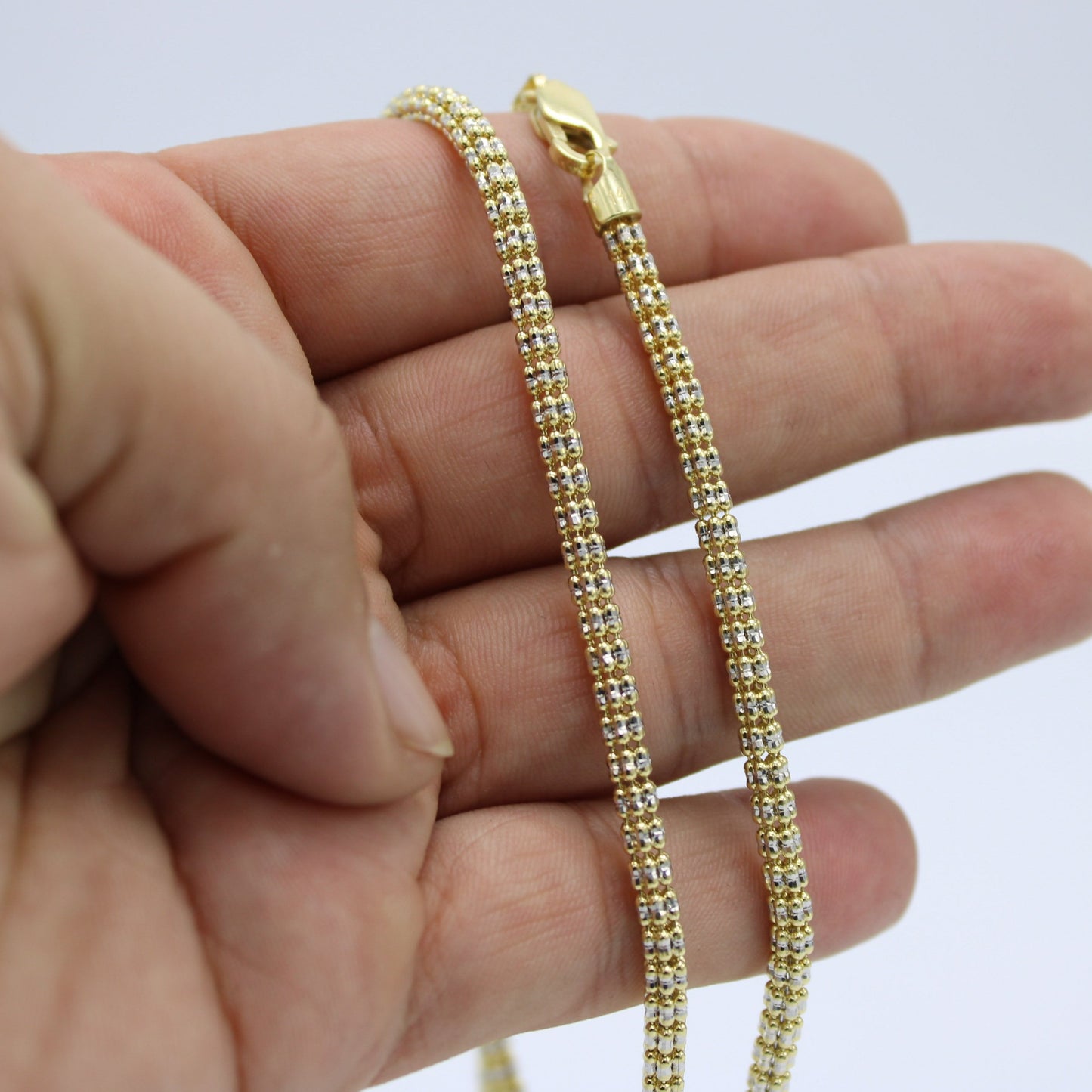 14K Moon Ice Chain Yellow Gold \\ 3.8mm - 24 \\