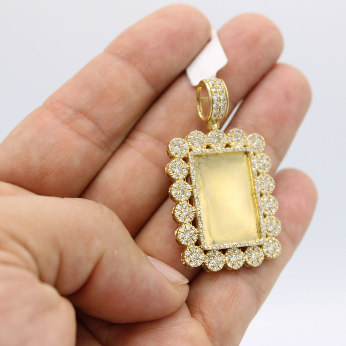 14K VS Diamond Picture Pendant Yellow Gold