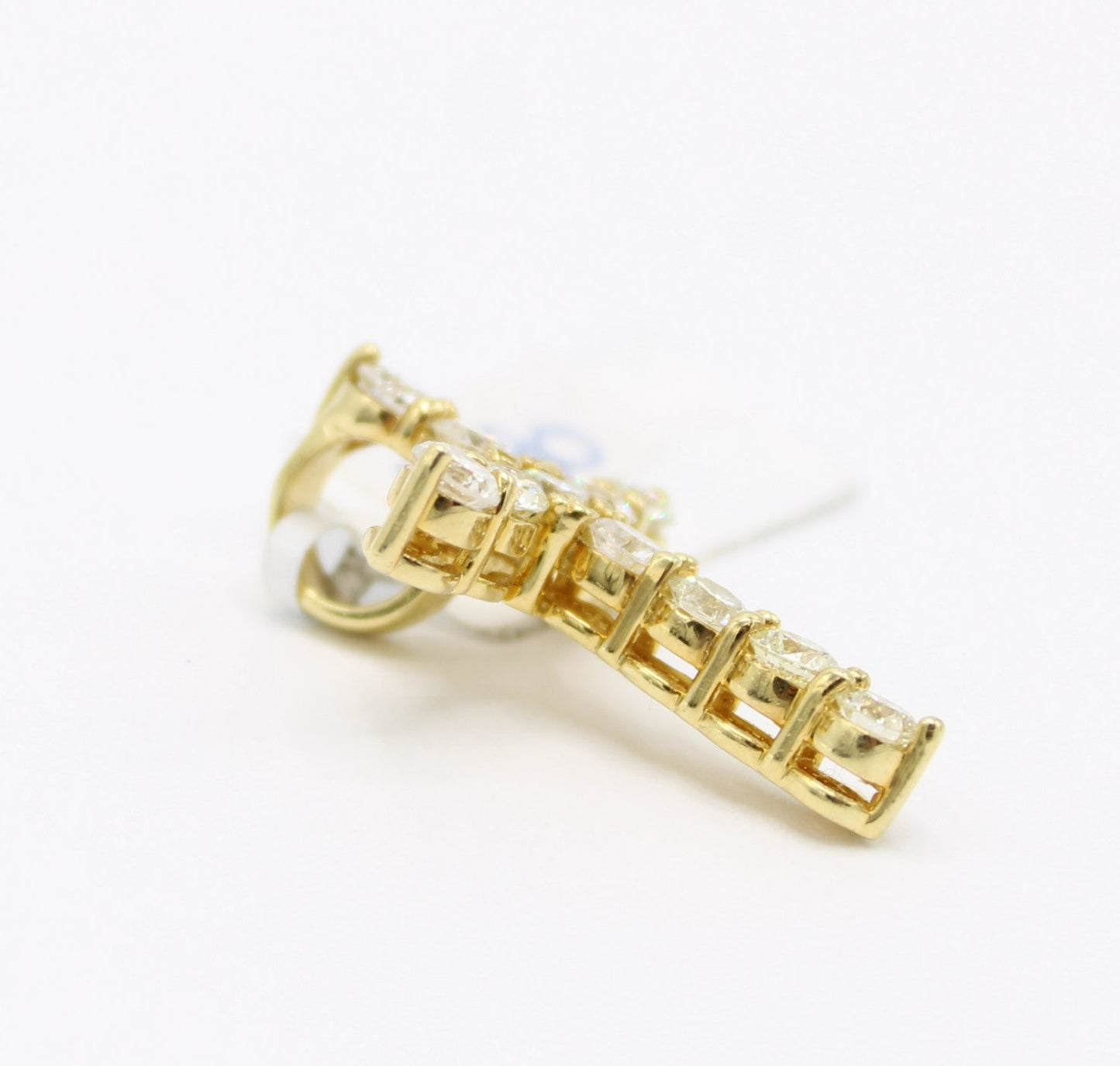 14K VS Diamond Cross Pendant Yellow Gold