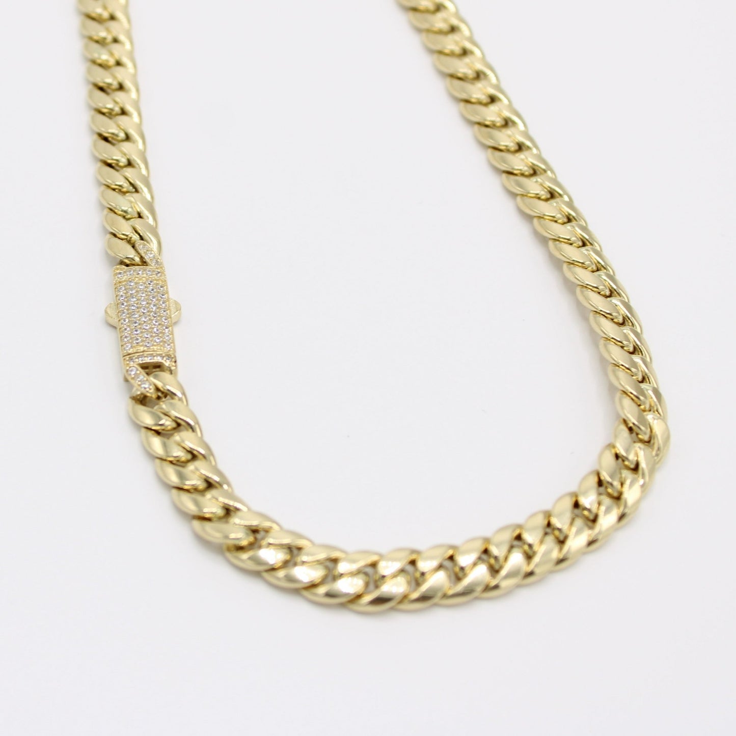 14K Choker Cuban Link Cz \\ 7.4 mm - 16” \\