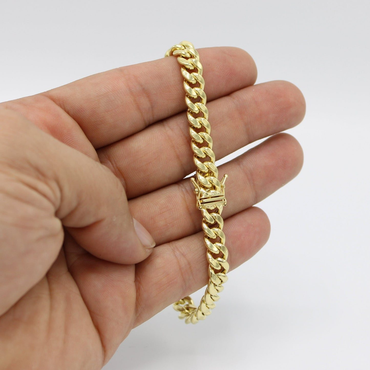 14K Semi-Solid Cuban Bracelet Yellow Gold