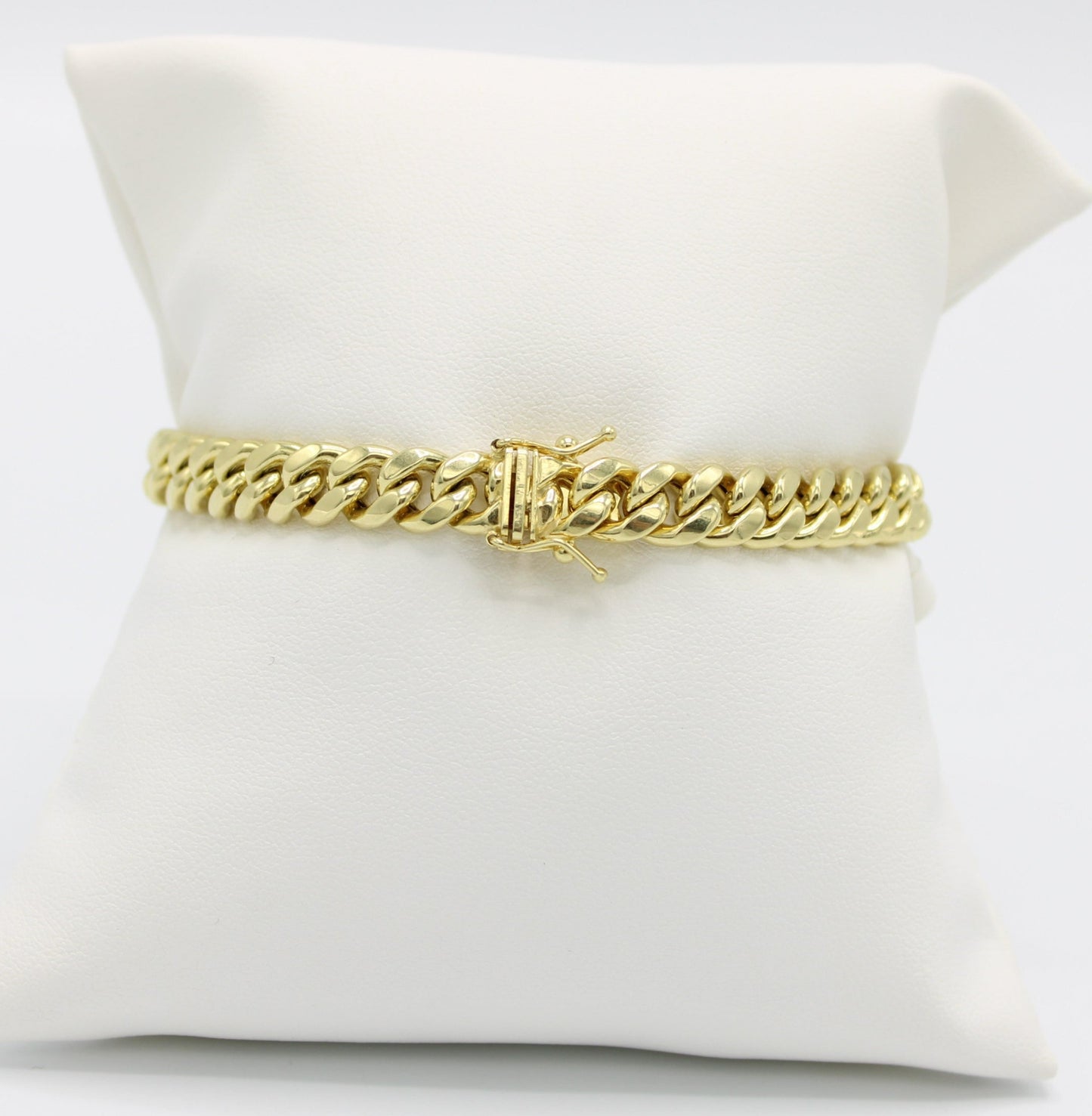 14K Semi-Solid Cuban Bracelet Yellow Gold // 7.7mm - 8.5 in //