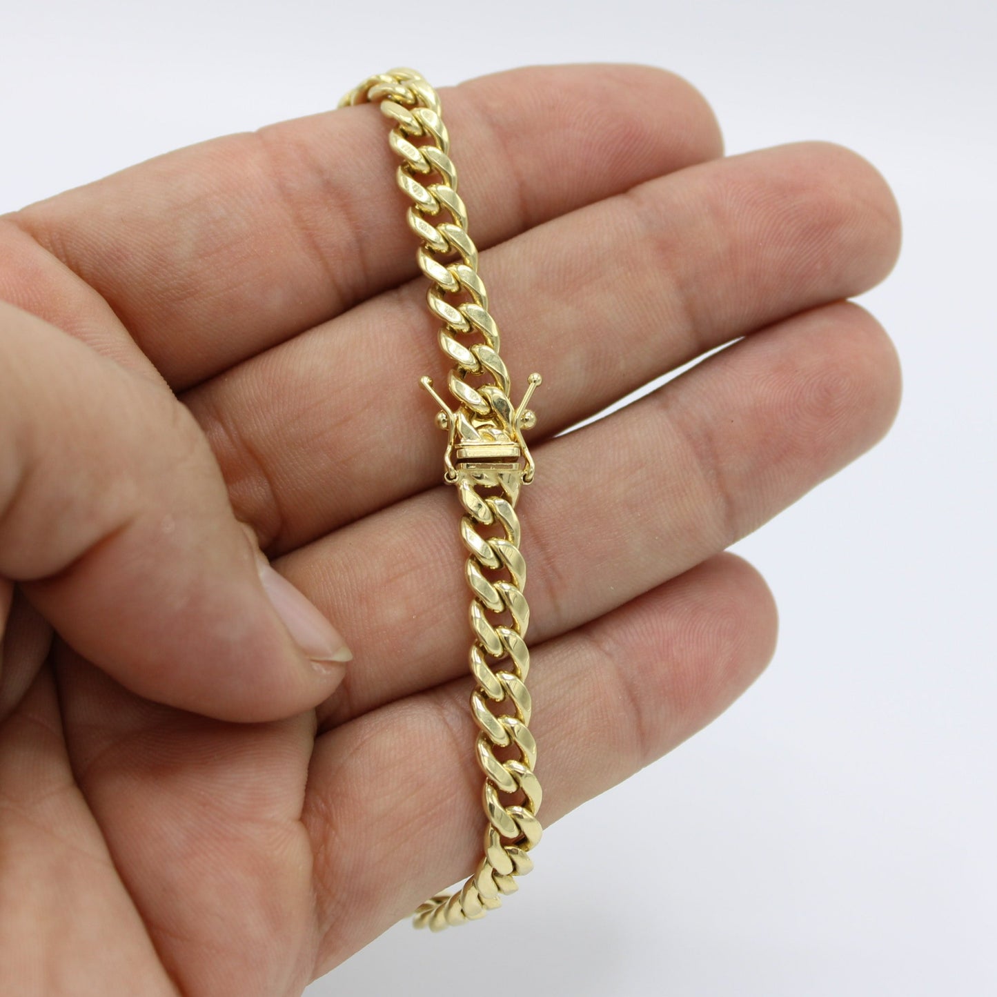 14K Semi-Solid Cuban Bracelet Yellow Gold // 6.1mm - 8.5 in //