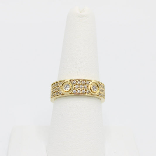 14K Women's Ring Cz Yellow Gold