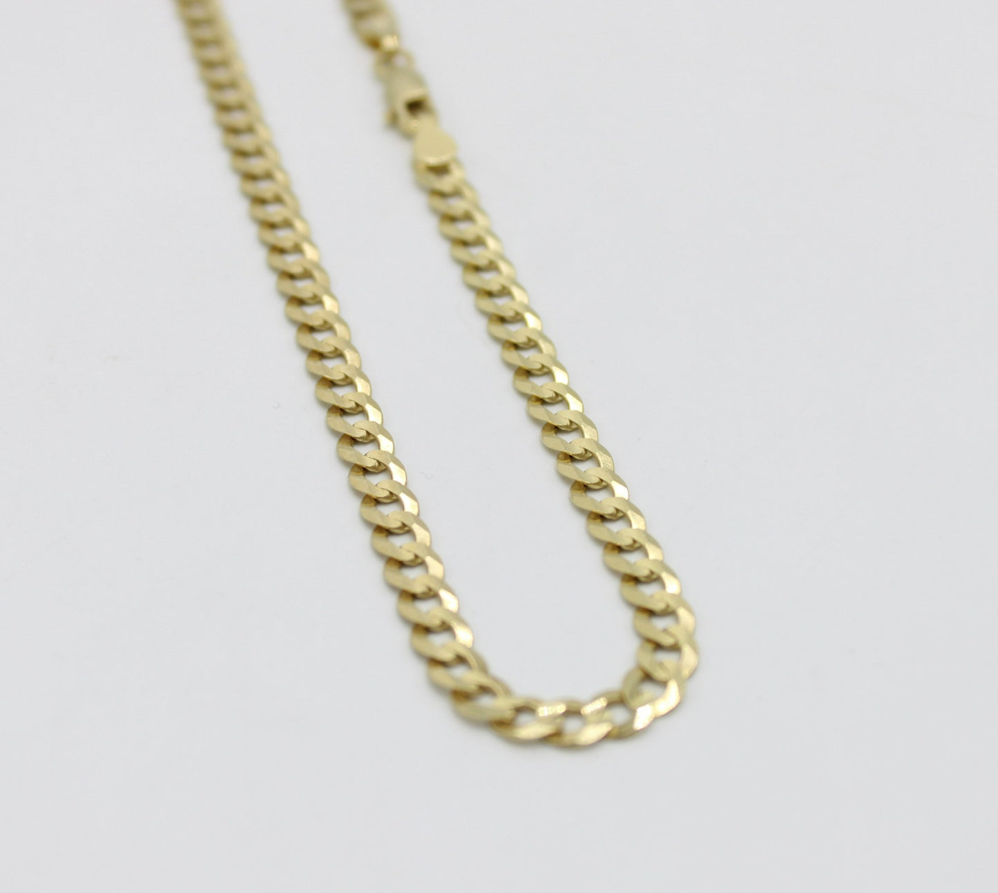 14k Flat Cuban Ankle Bracelet Yellow Gold