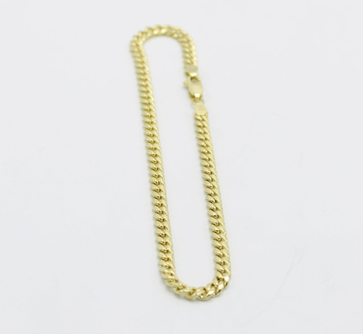 14k Miami Cuban Ankle Bracelet Two Tones Yellow Gold