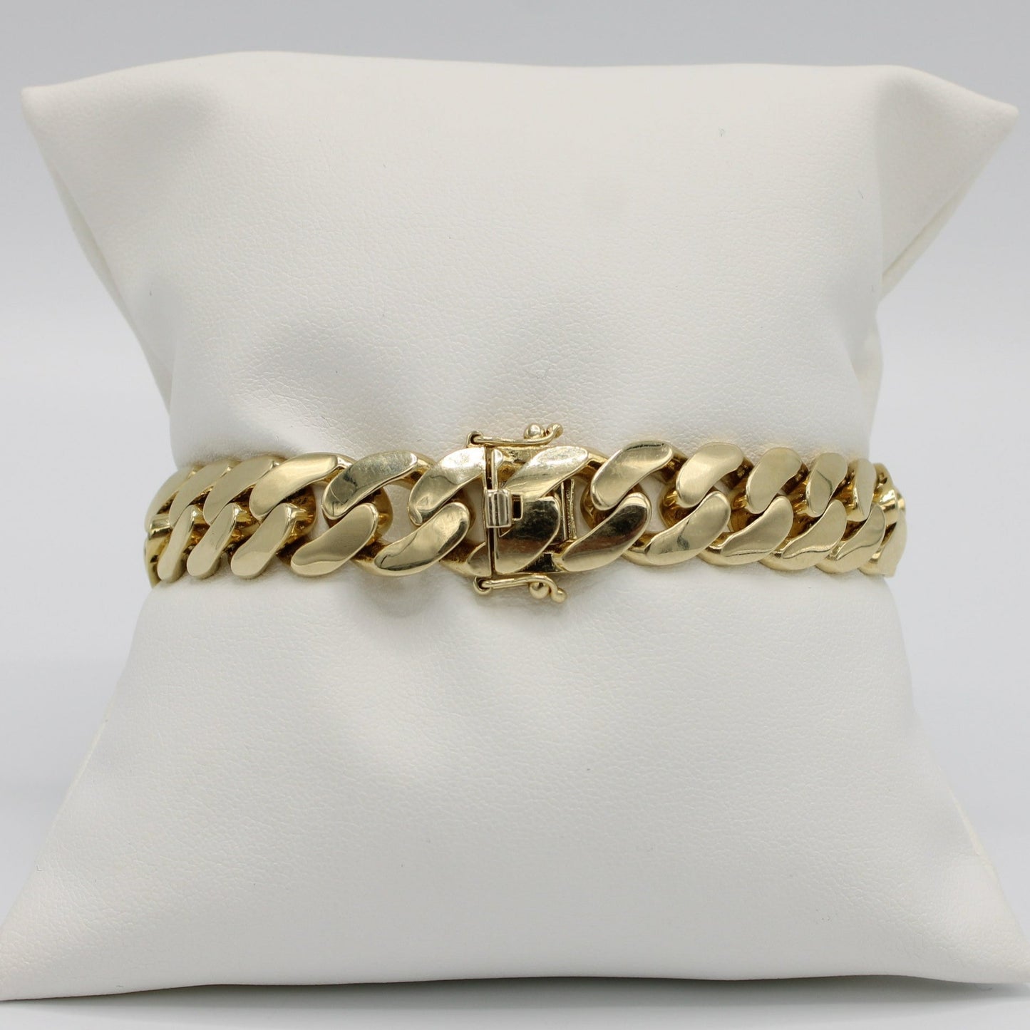 14K Semi-Solid Miami Cuban Link Bracelet Yellow Gold