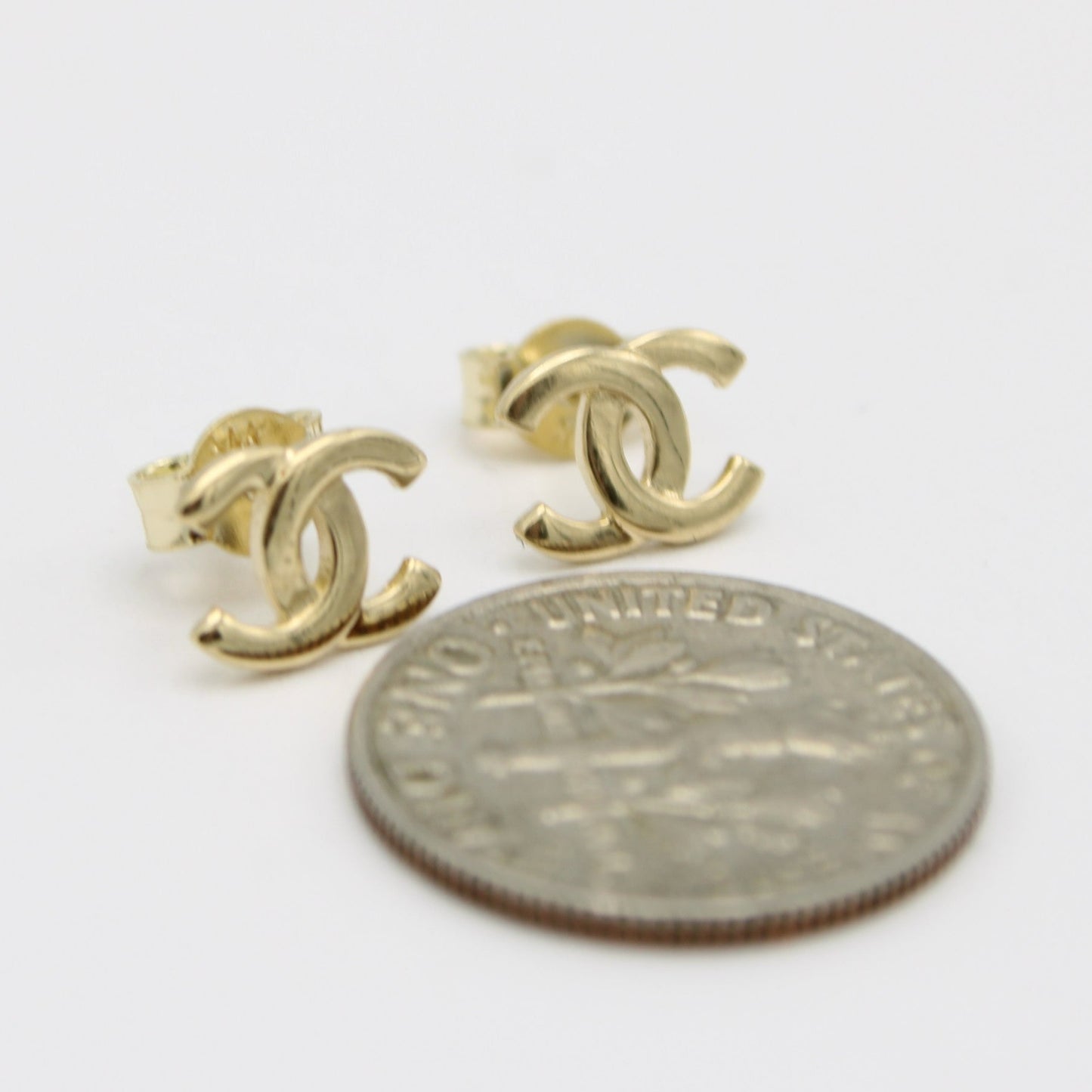 14K Fancy Earring Cz Stones Yellow Gold