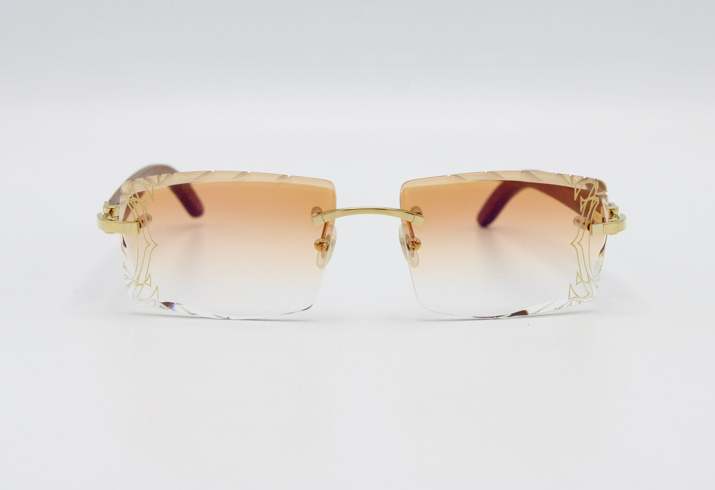 Luxury Cartier Eyewear Brown Lenses Yellow Gold