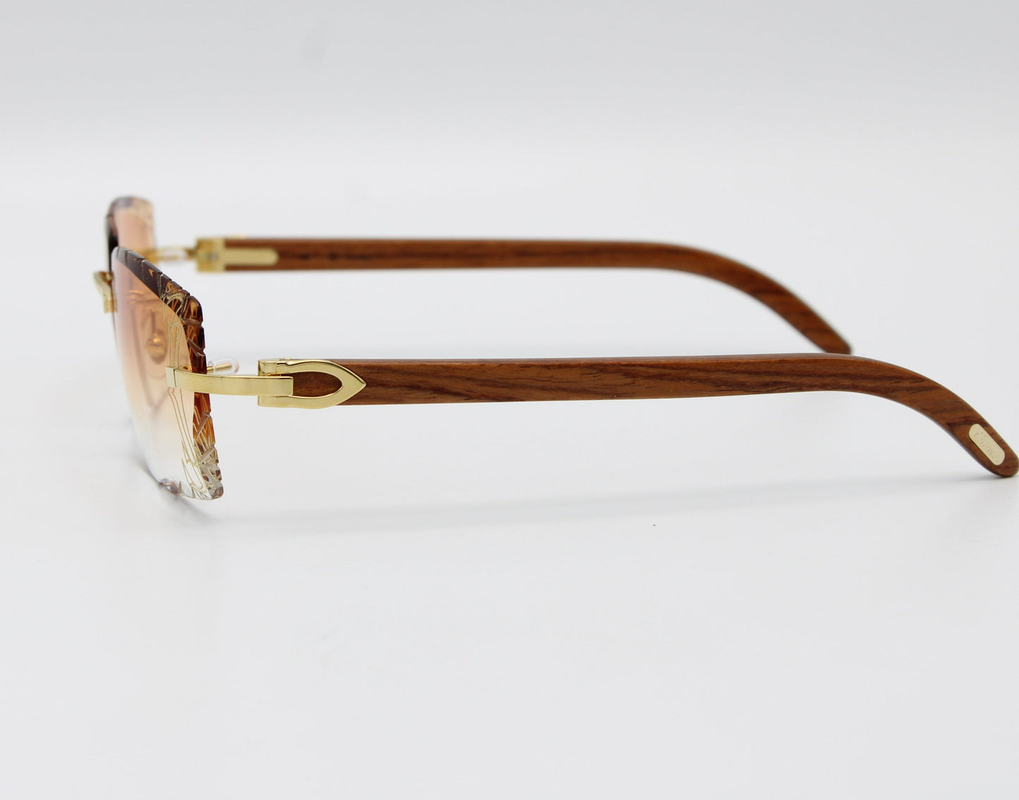 Luxury Cartier Eyewear Brown Lenses Yellow Gold