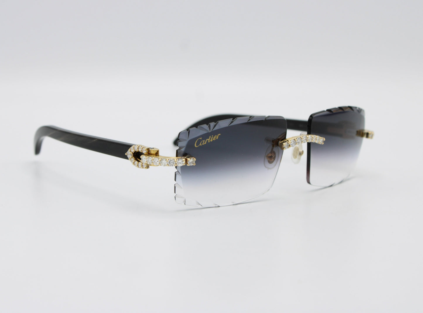 Luxury Cartier Eyewear Black Lenses Yellow Gold