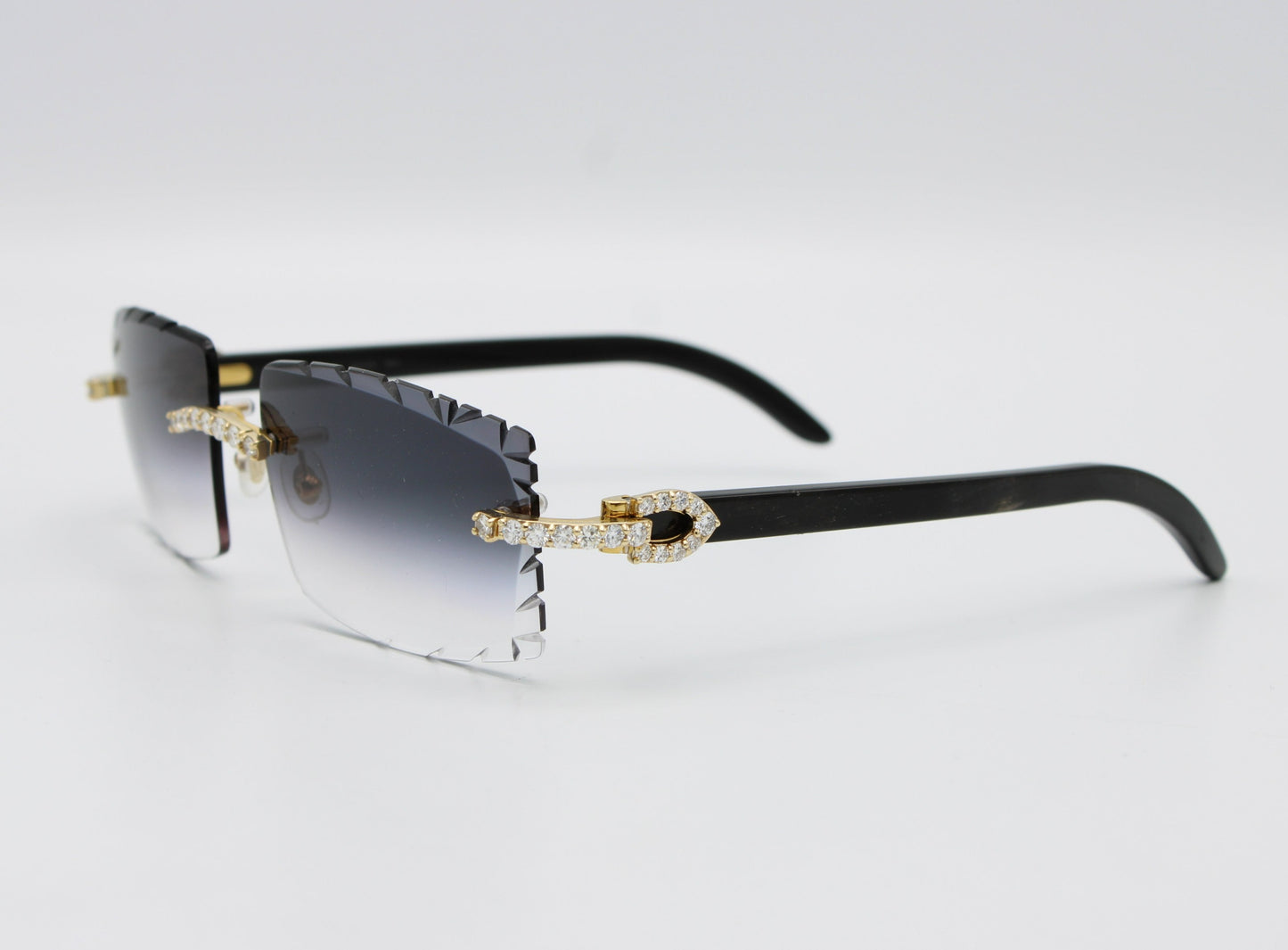 Luxury Cartier Eyewear Black Lenses Yellow Gold
