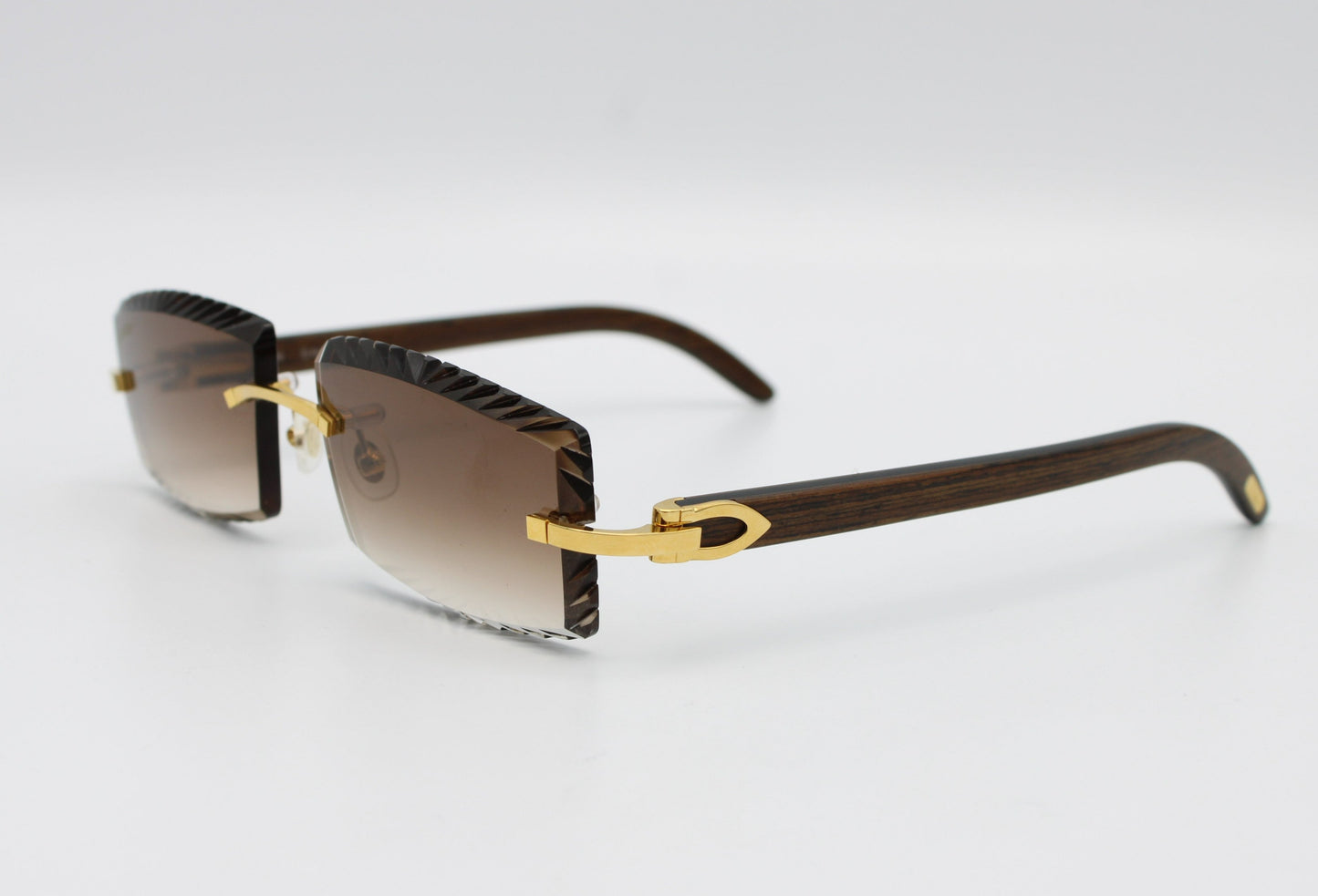 Luxury Cartier Eyewear Brown Lenses Yellow Gold