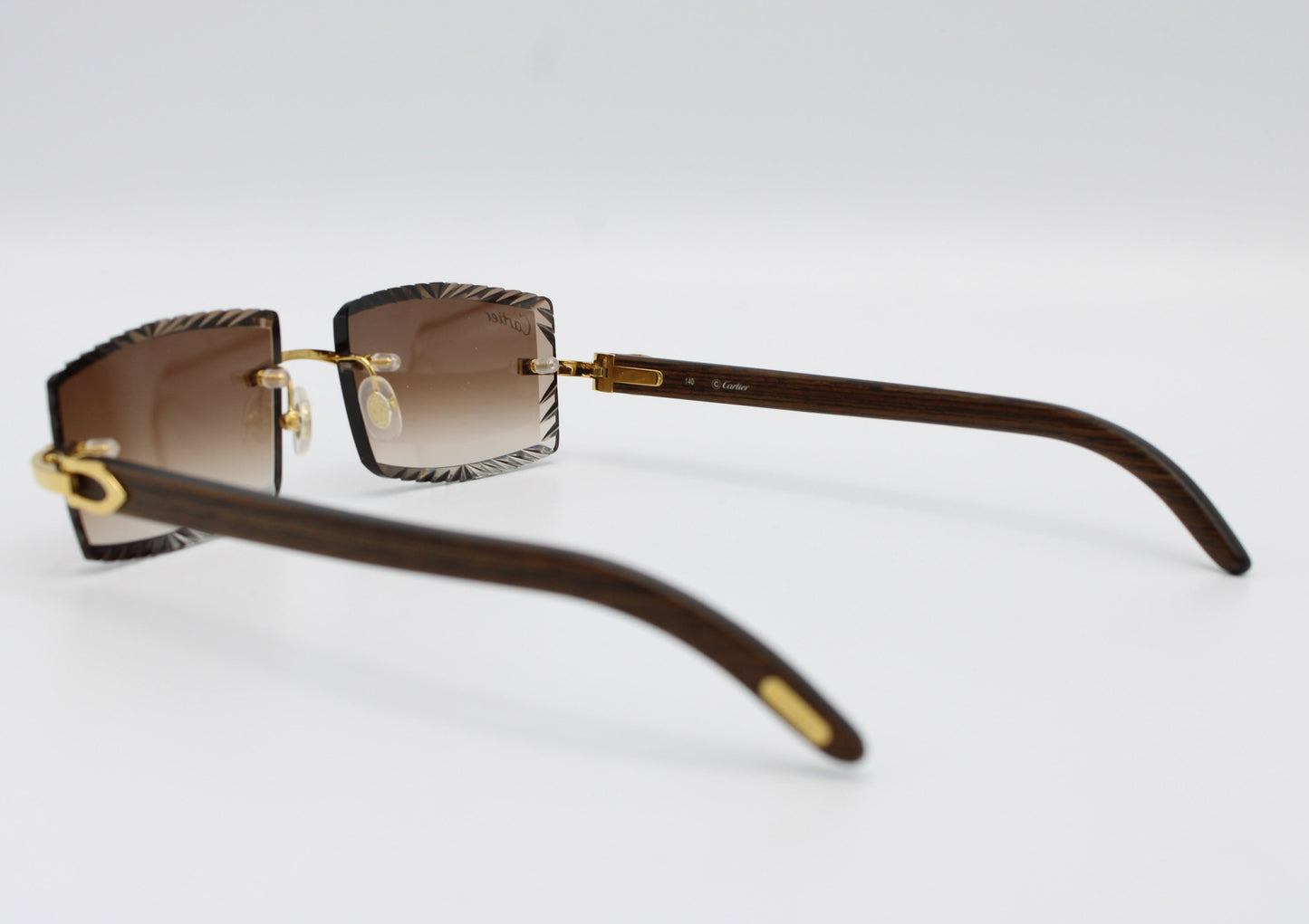 Luxury Cartier Eyewear Brown Lenses Yellow Gold