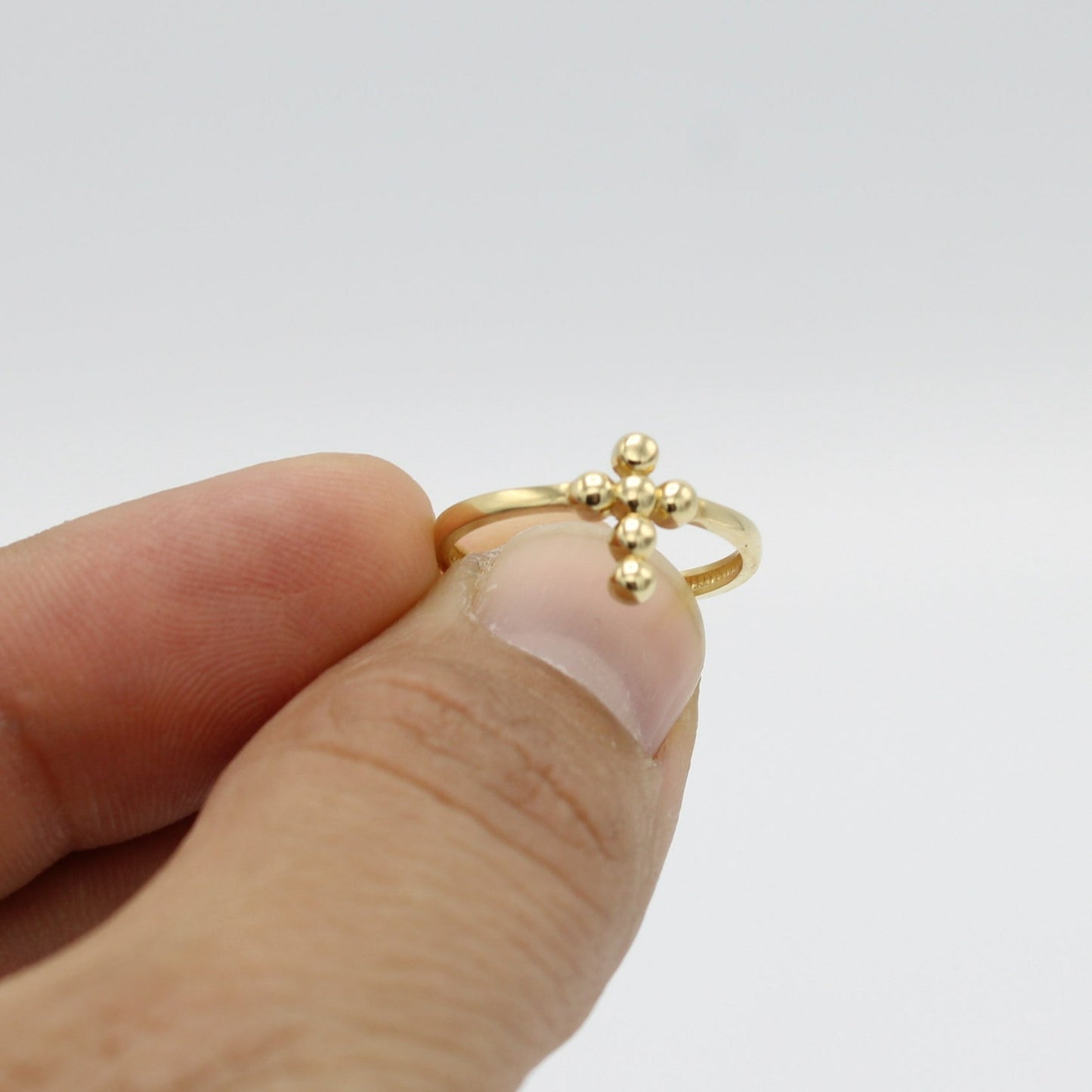 14K Cross Ring Yellow Gold