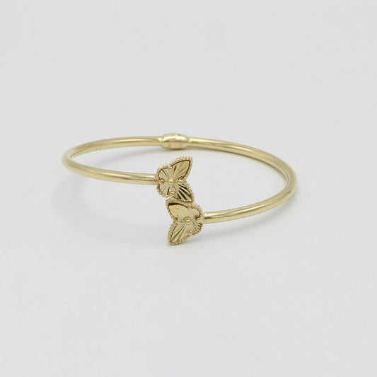 14k Butterfly Bangle Yellow Gold