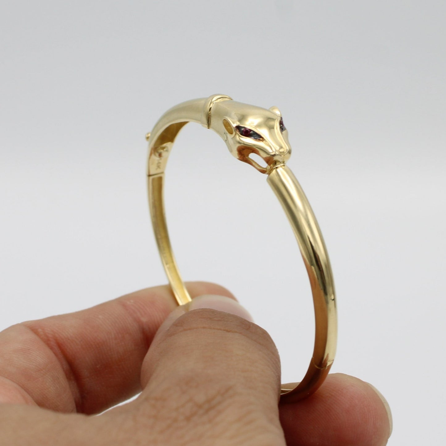 14k Panther Bangle Yellow Gold